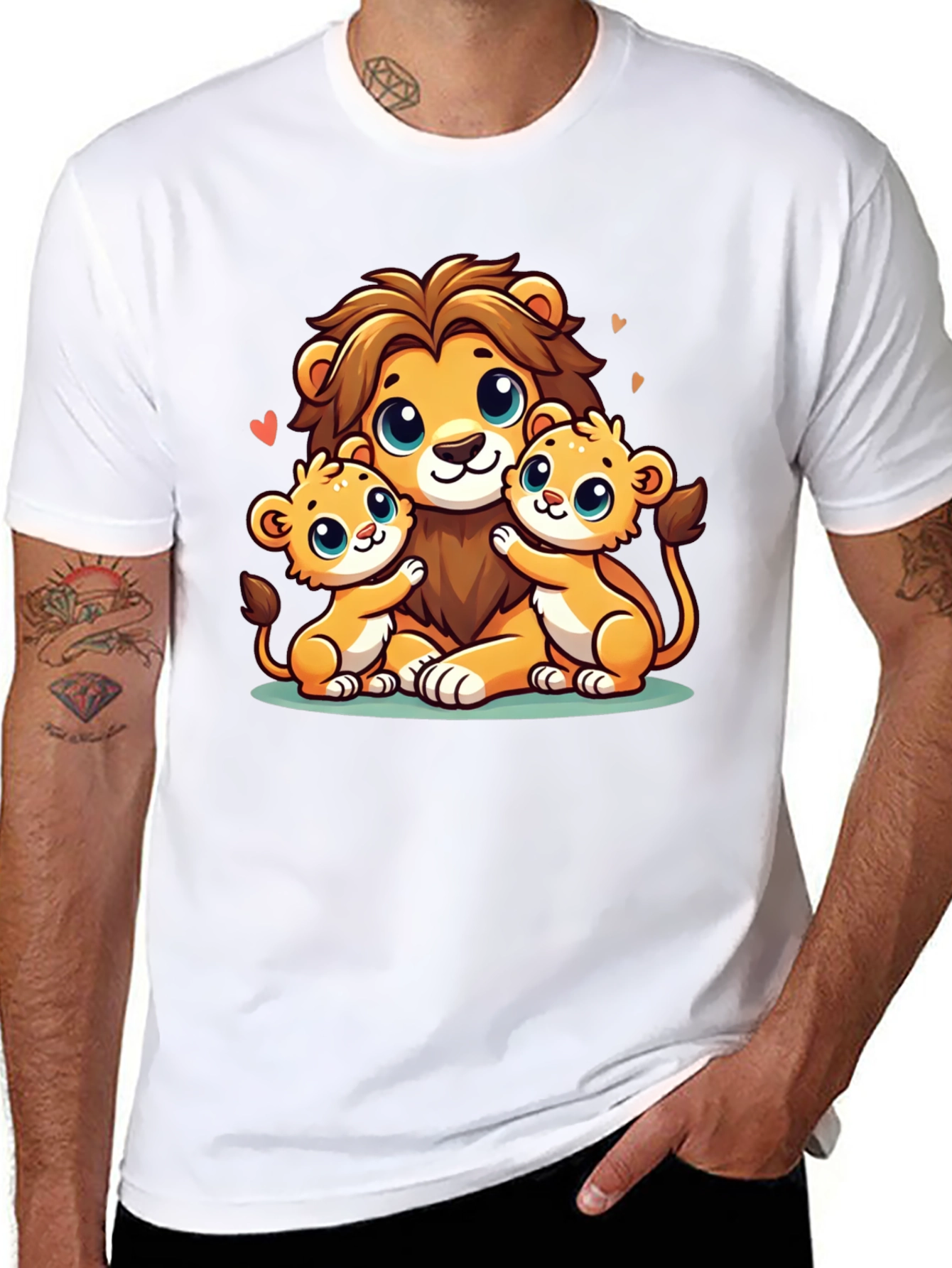 Cute Lion Family Graphic Tee