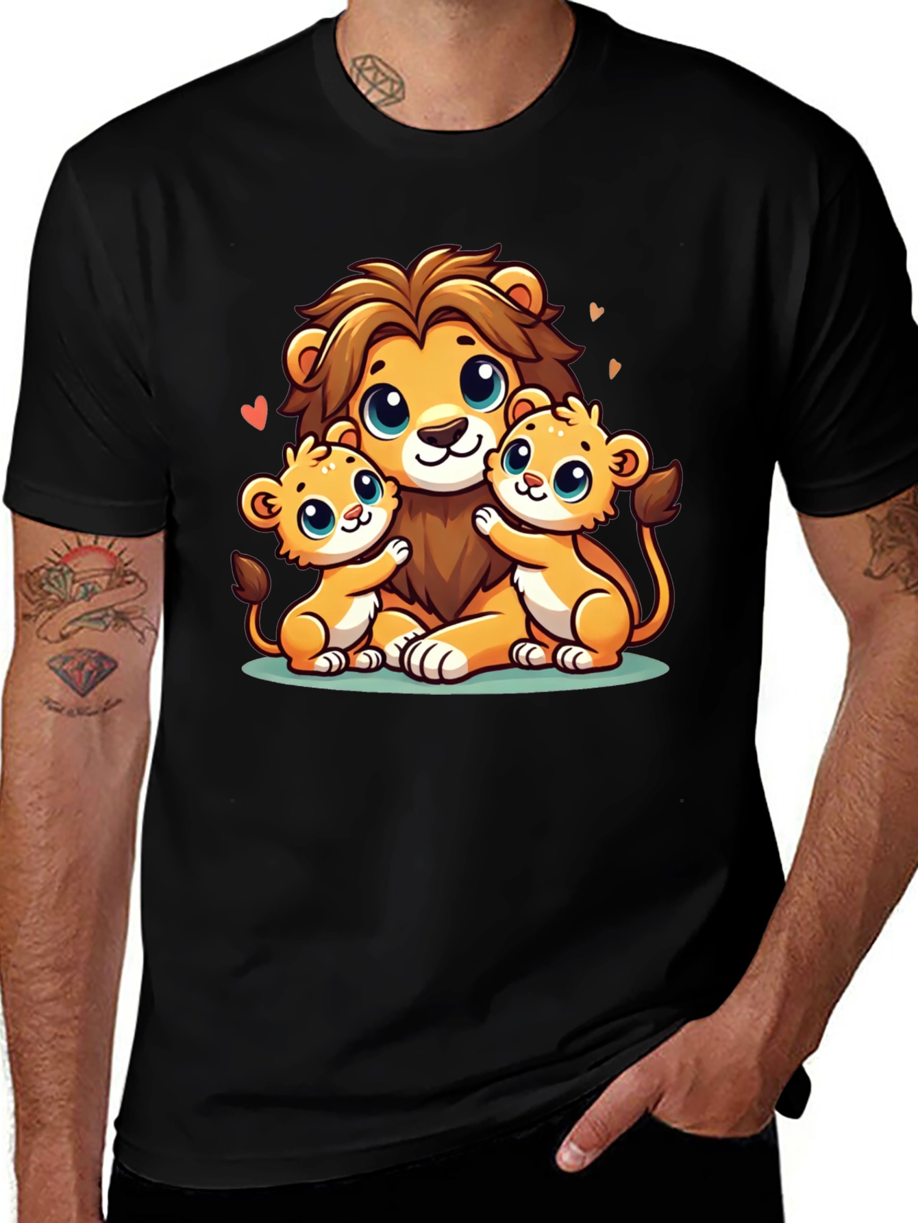 Cute Lion Family Graphic Tee