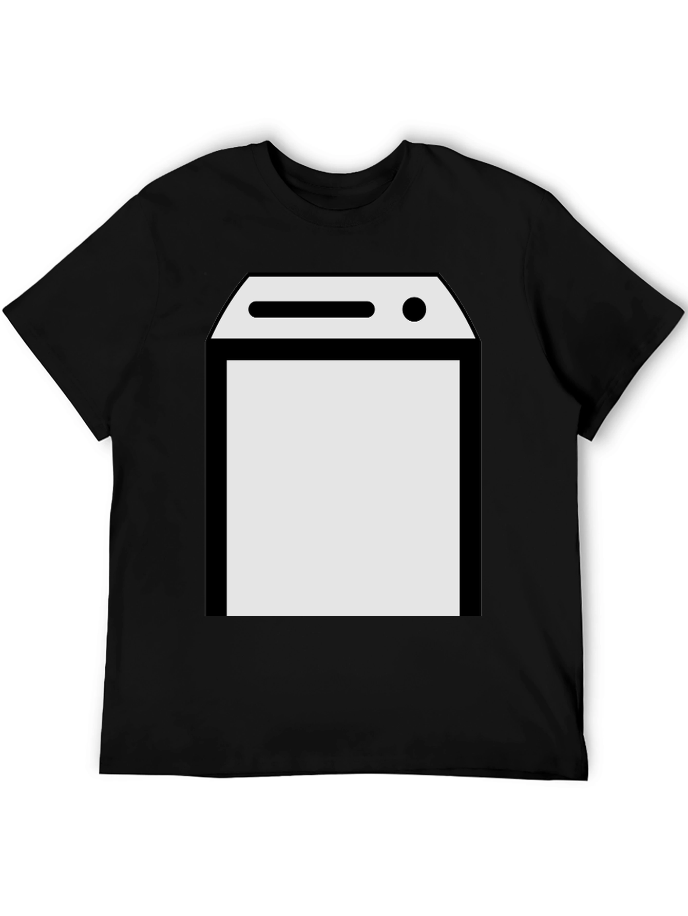 Black T-Shirt with Laundry Machine Graphic