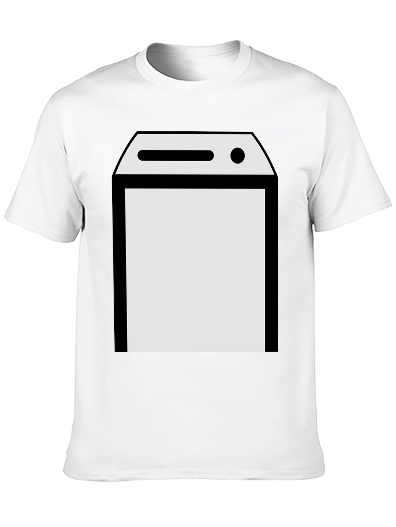 Black T-Shirt with Laundry Machine Graphic