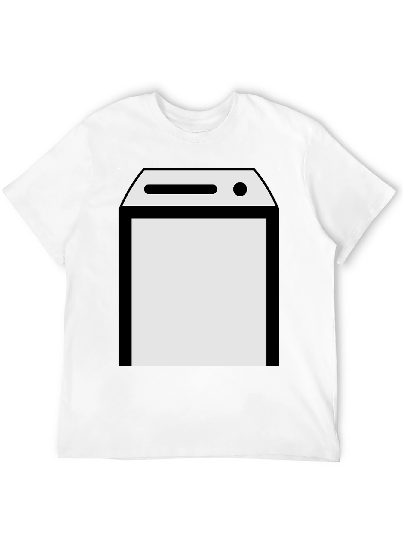 Black T-Shirt with Laundry Machine Graphic