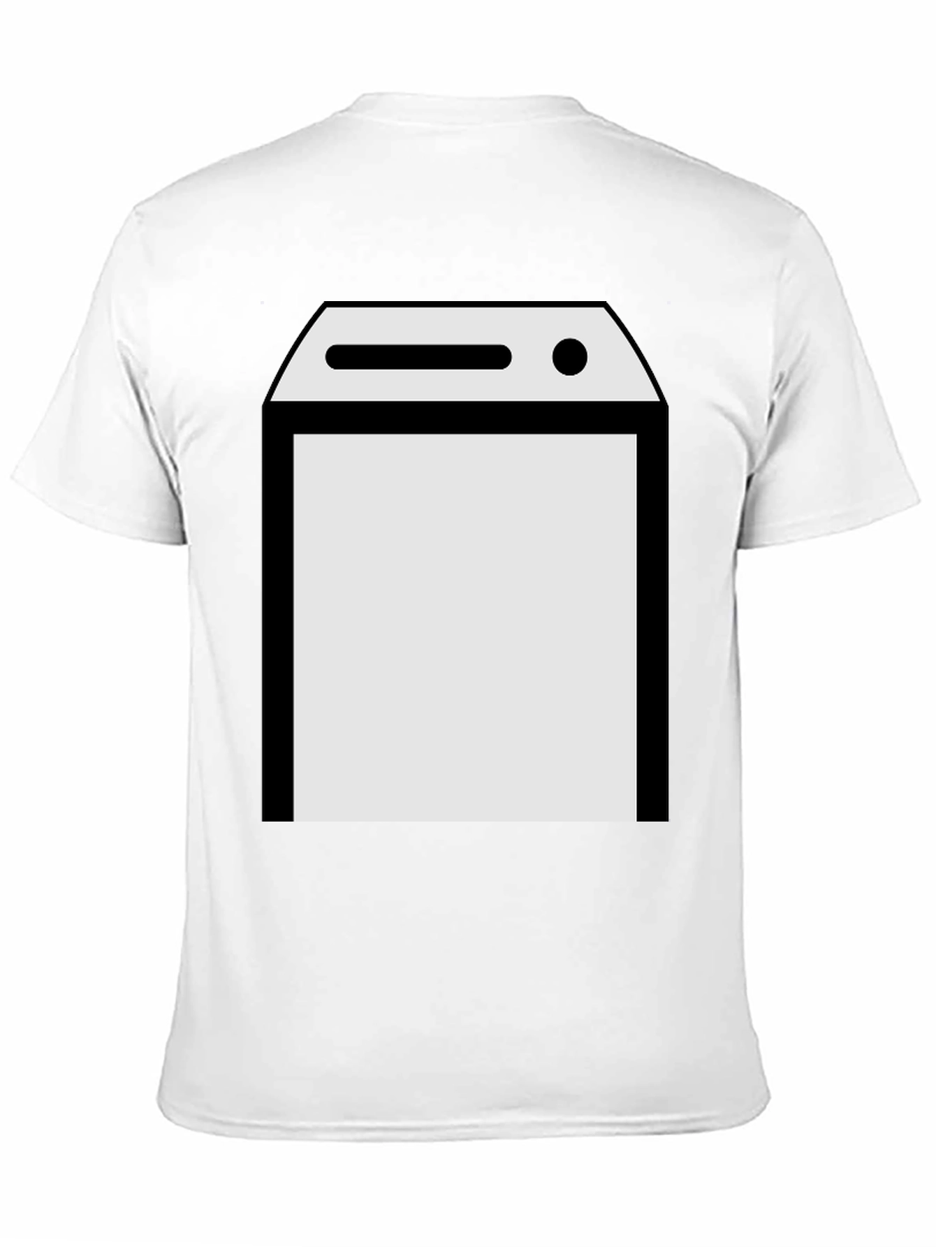 Black T-Shirt with Laundry Machine Graphic
