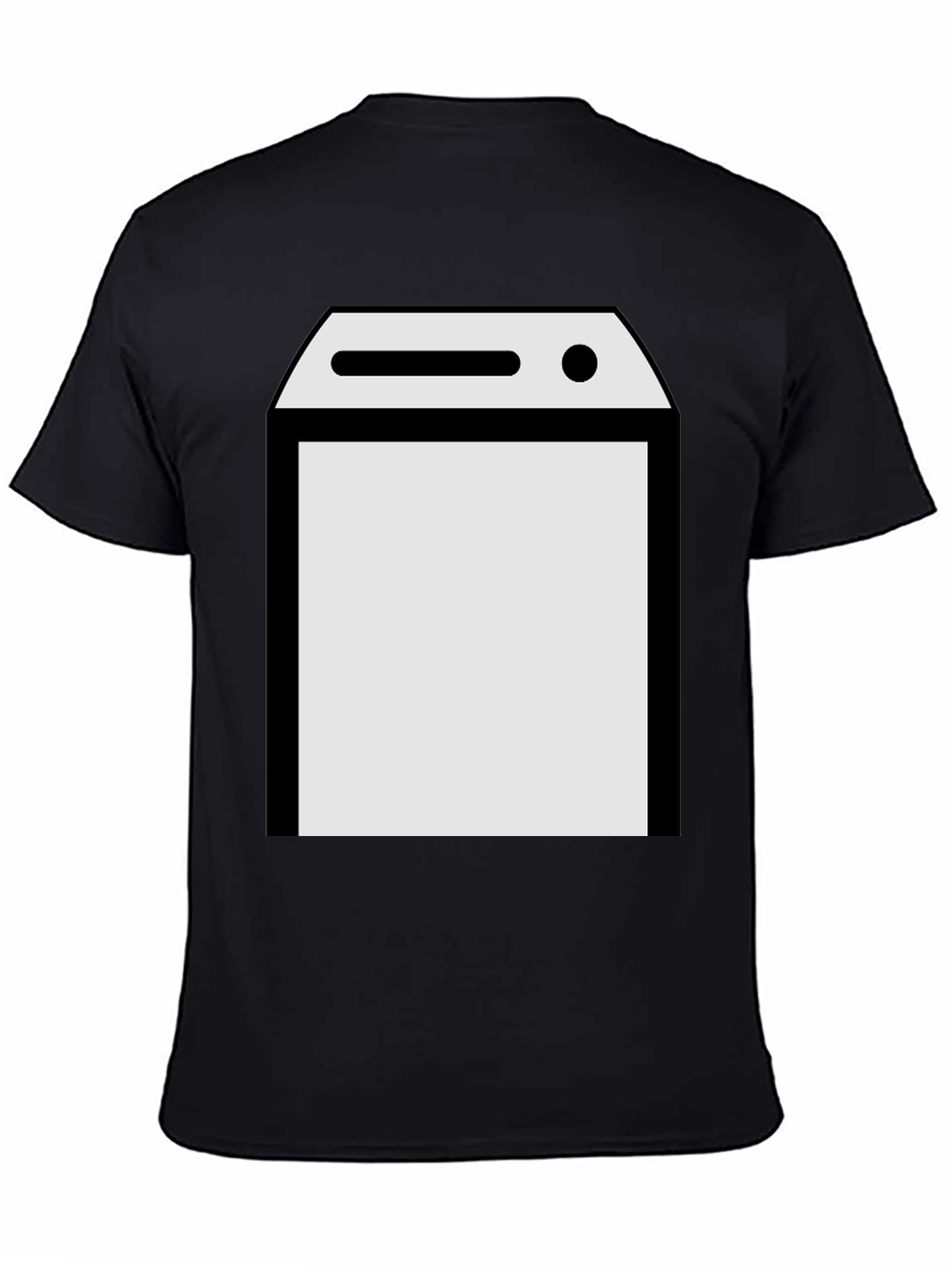 Black T-Shirt with Laundry Machine Graphic