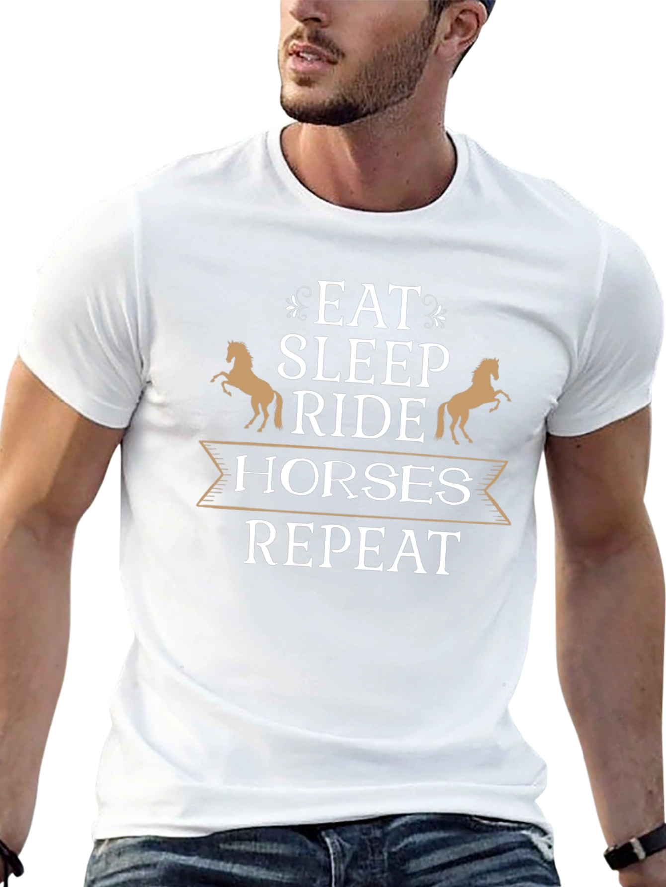 Eat Sleep Ride Horses Repeat Graphic T-Shirt
