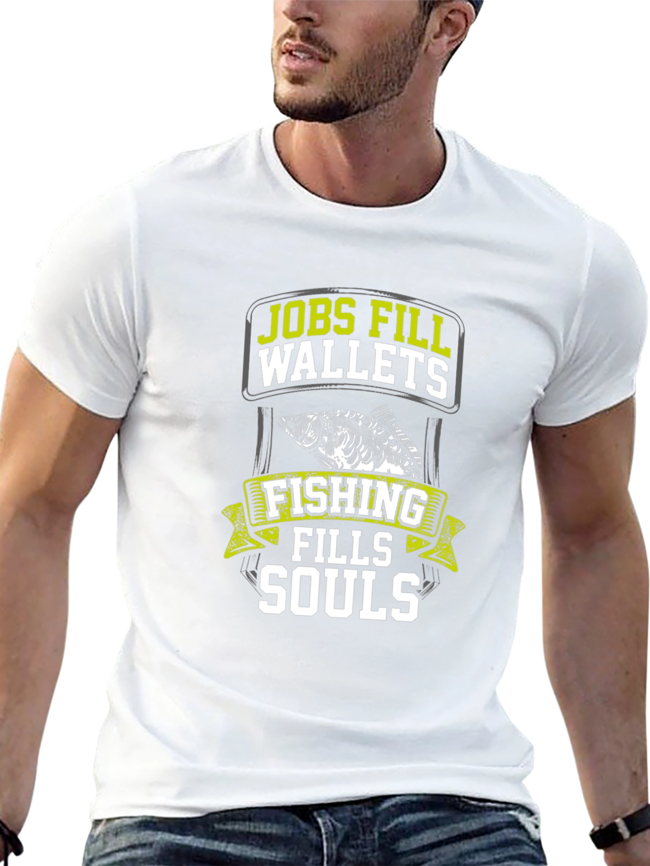 Fishing Fills Souls T-Shirt - Black