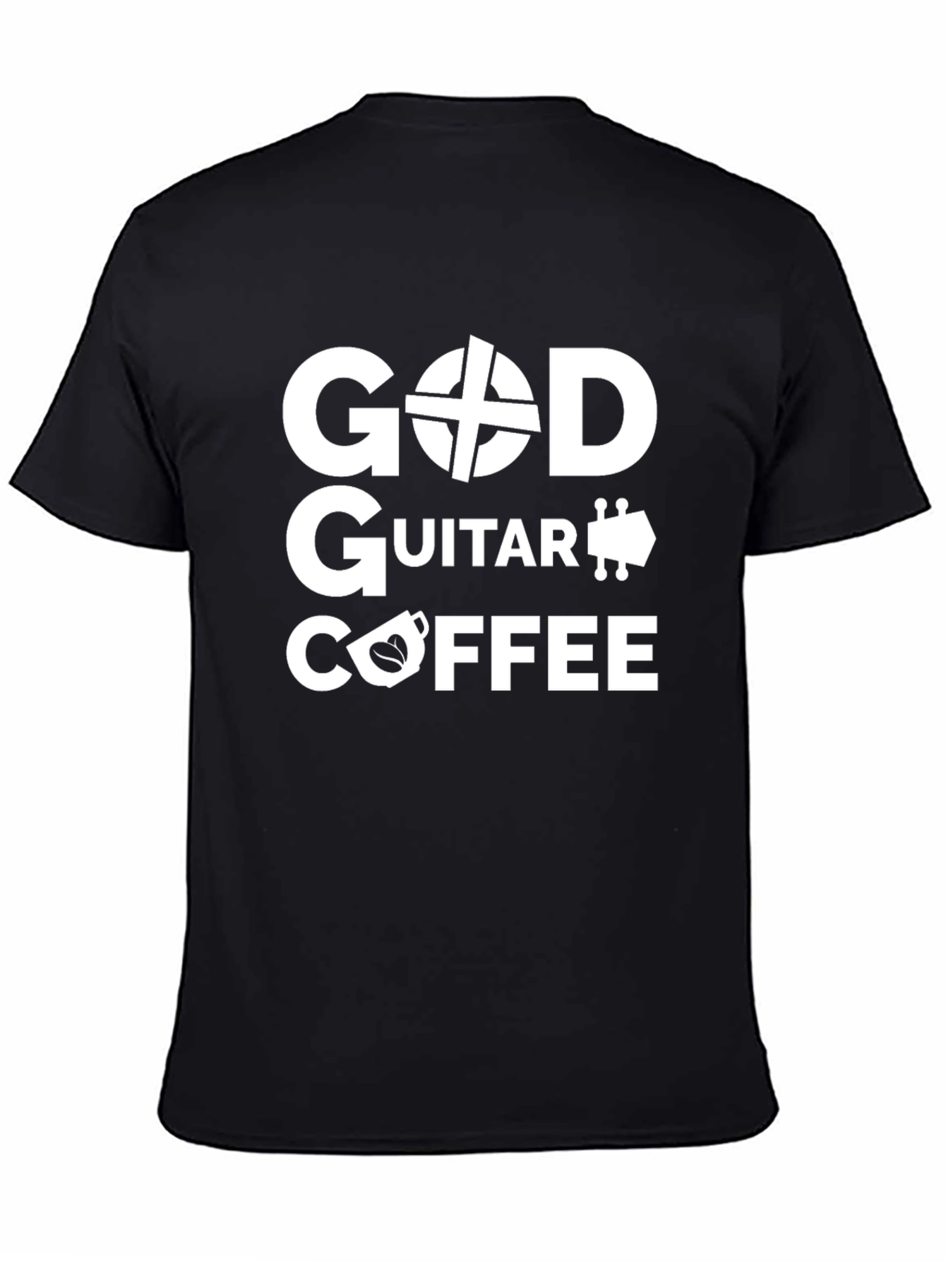 God Guitar Coffee Black T-Shirt