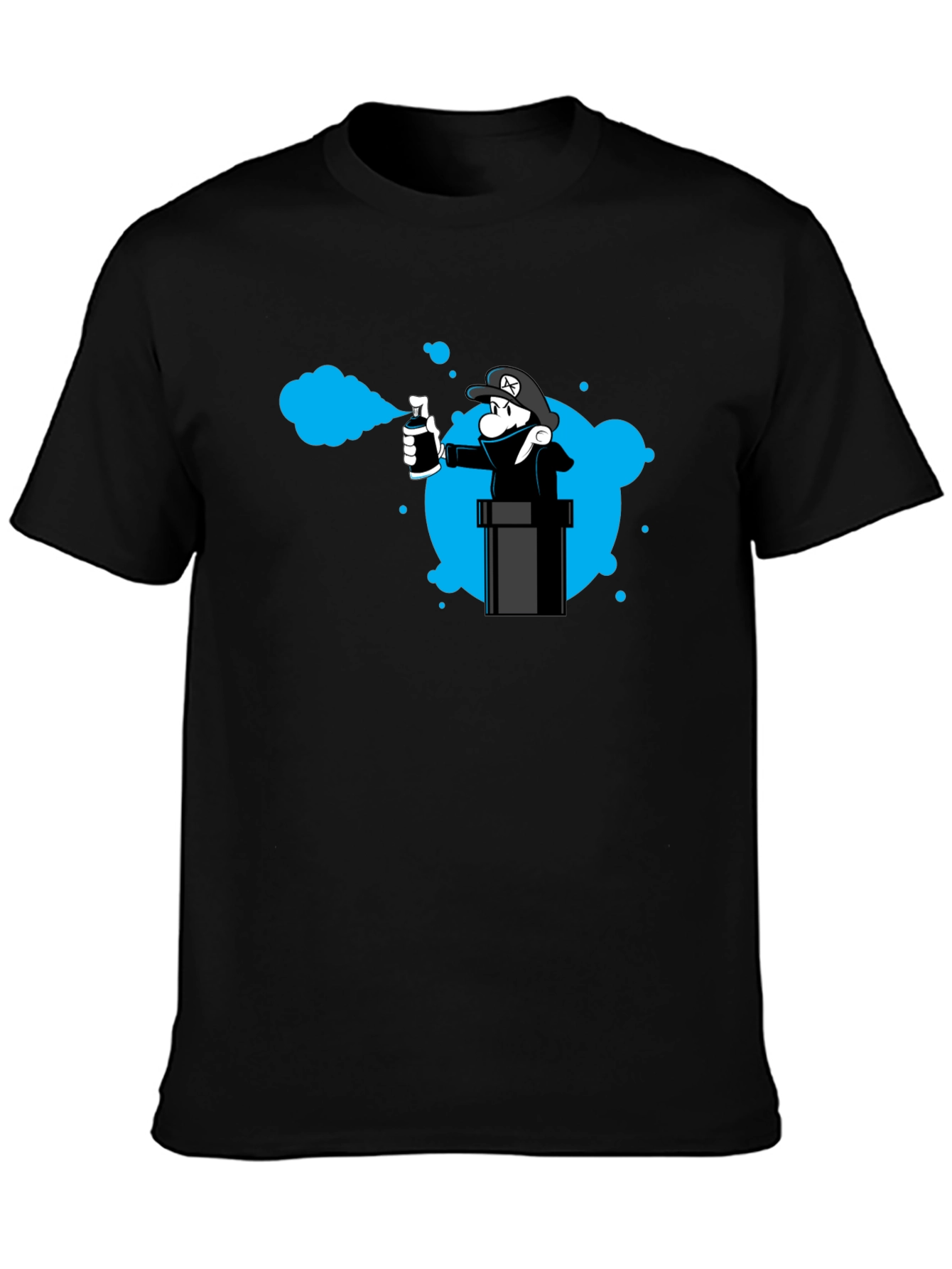 Mario Graffiti Artist Black T-Shirt - Unique Design