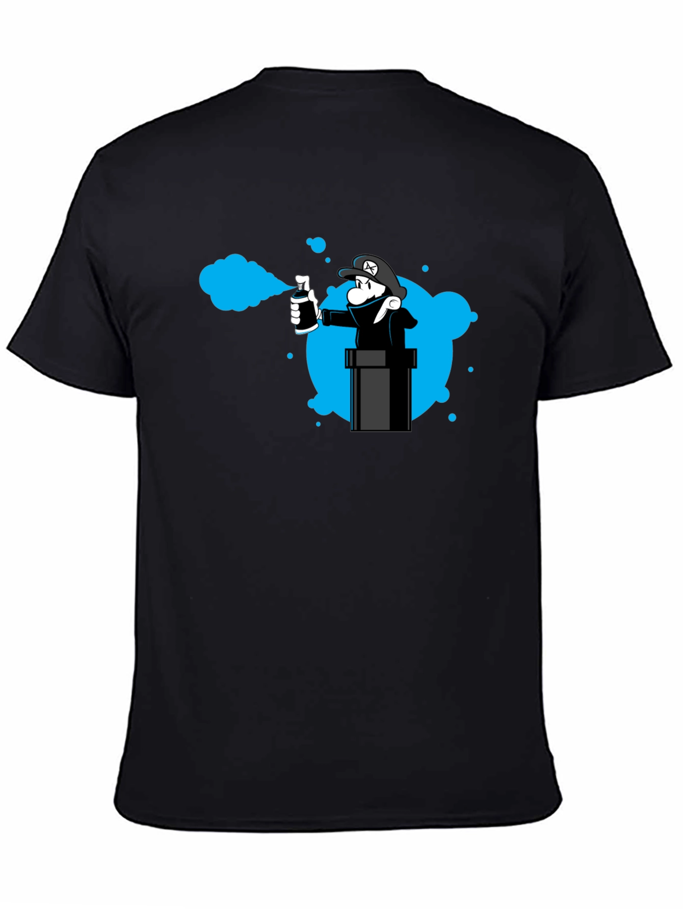 Mario Graffiti Artist Black T-Shirt - Unique Design