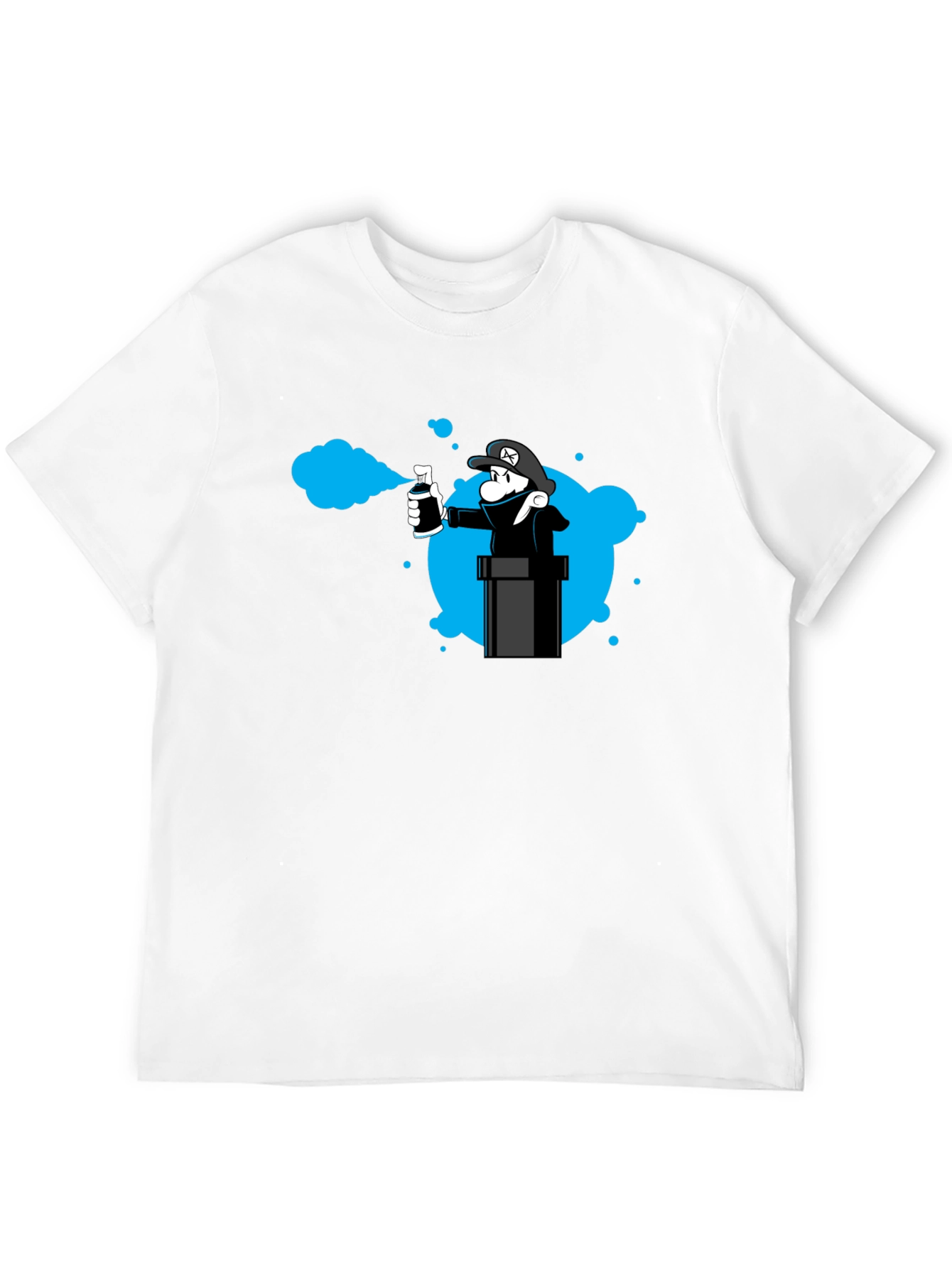 Mario Graffiti Artist Black T-Shirt - Unique Design