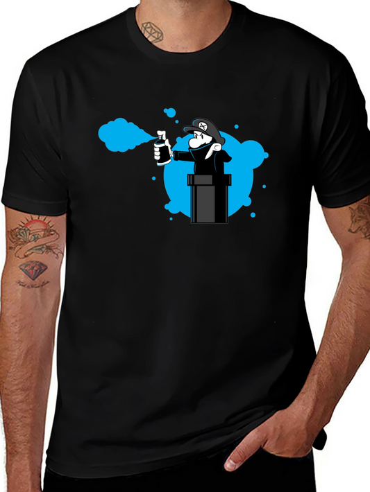 Mario Graffiti Artist Black T-Shirt - Unique Design