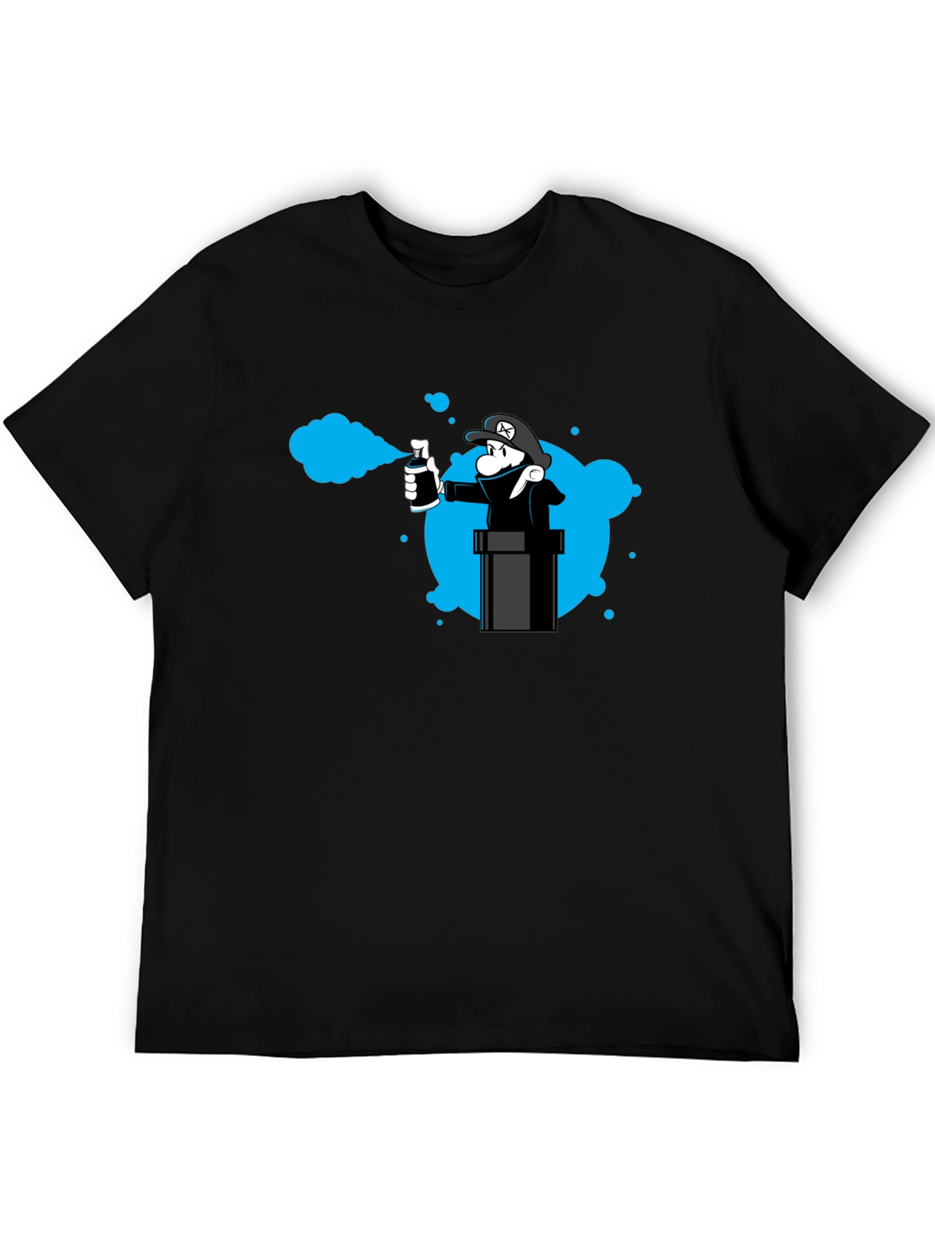 Mario Graffiti Artist Black T-Shirt - Unique Design
