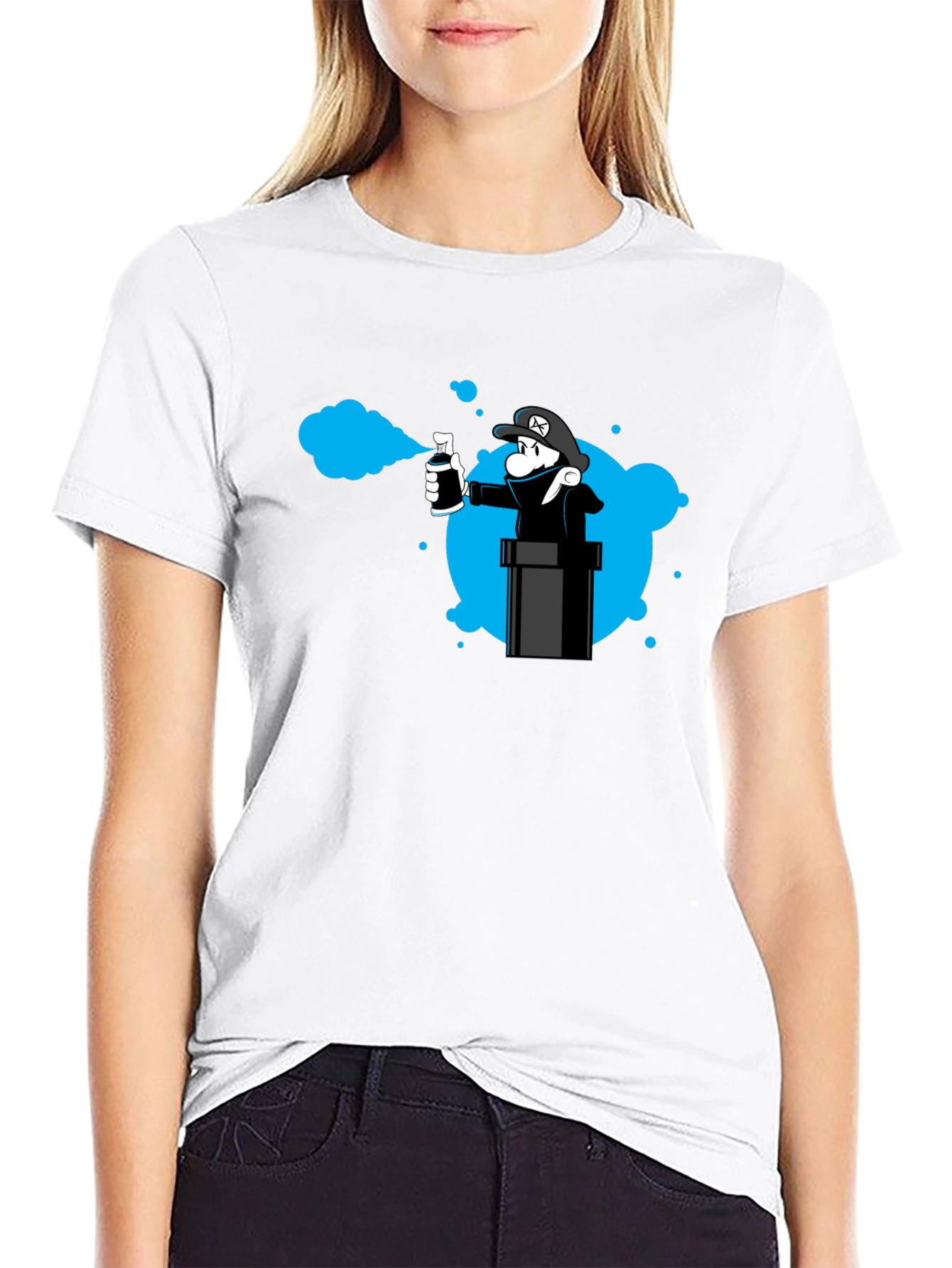 Mario Graffiti Artist Black T-Shirt - Unique Design