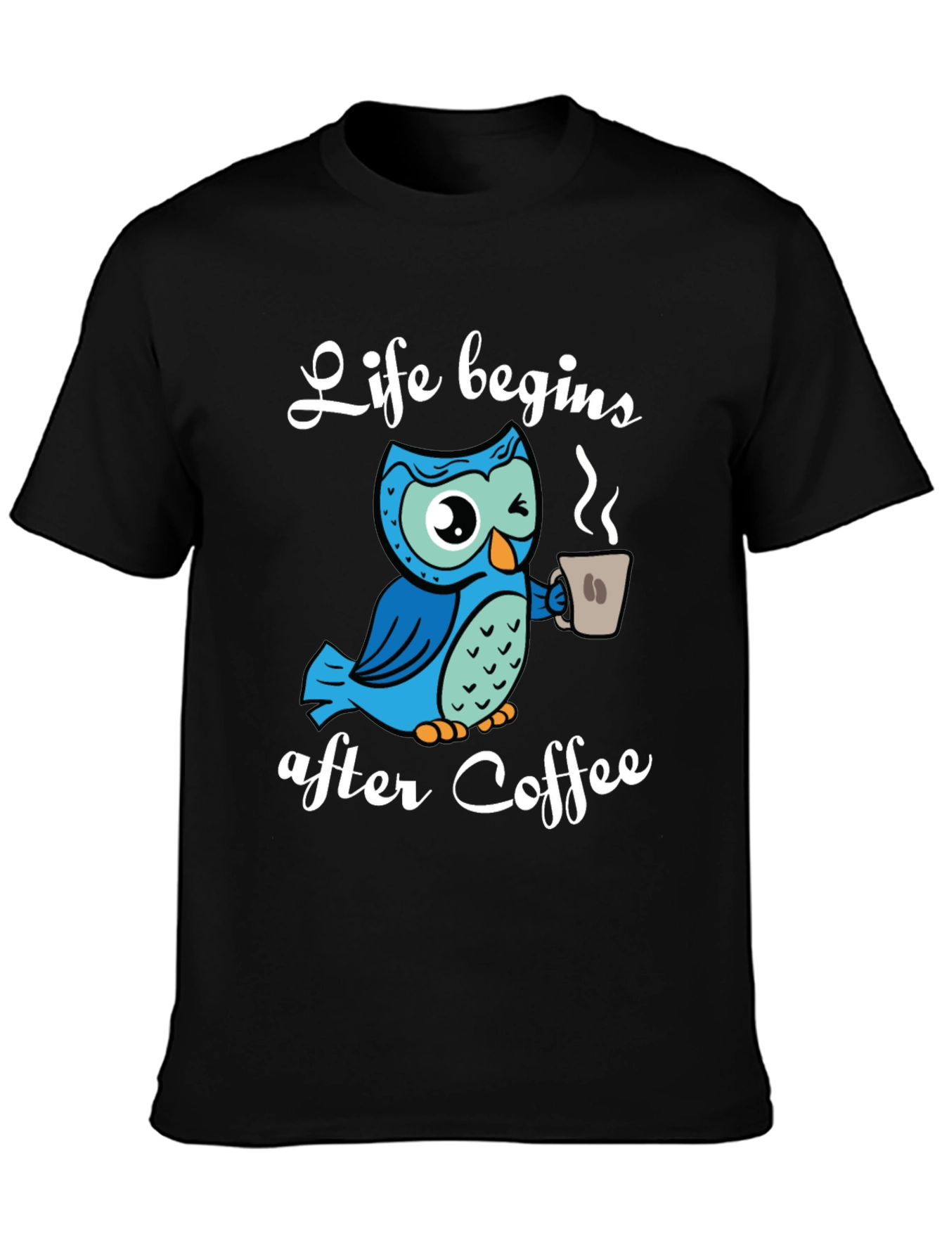 Life Begins After Coffee Owl Graphic Tee