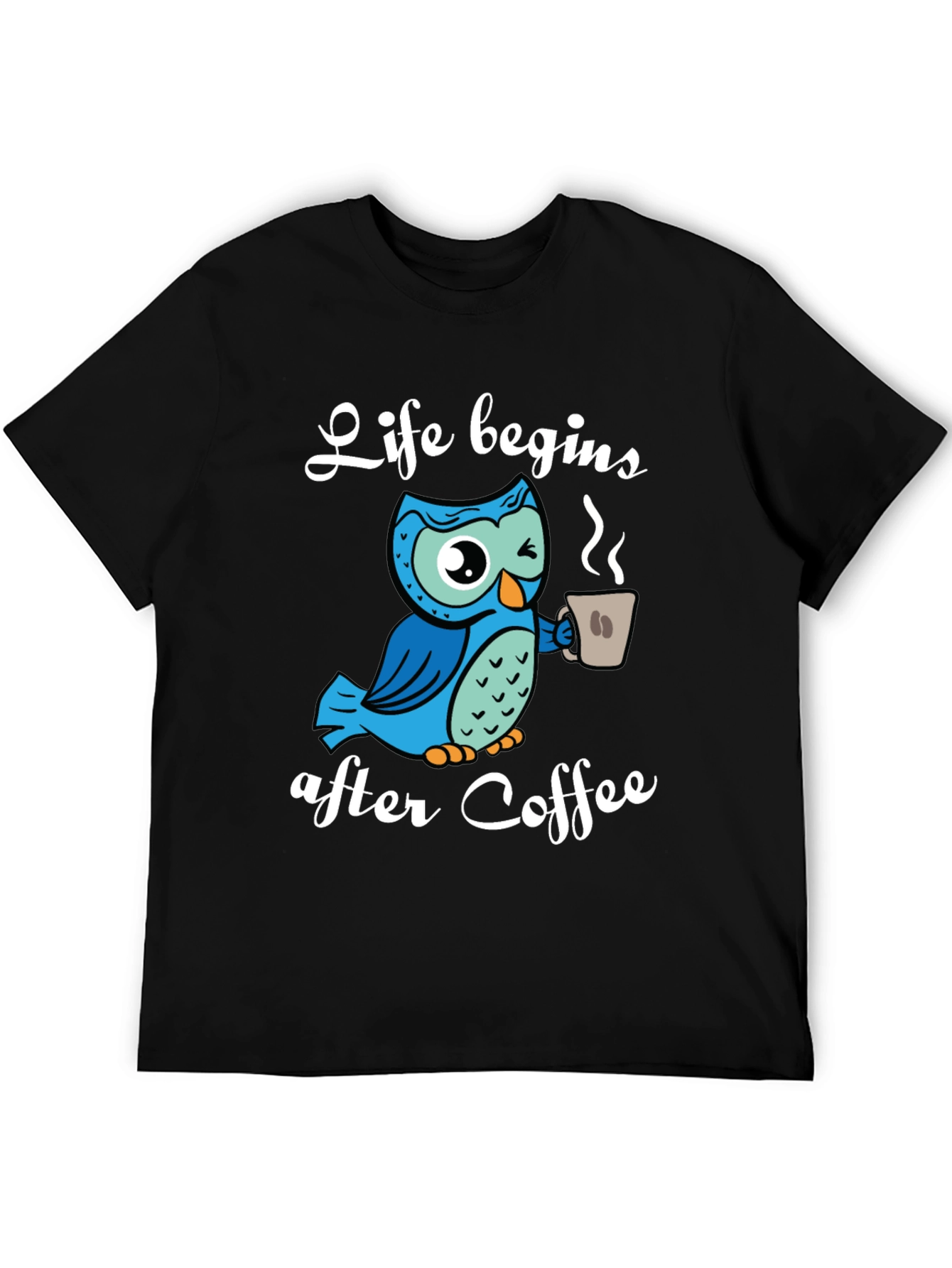 Life Begins After Coffee Owl Graphic Tee