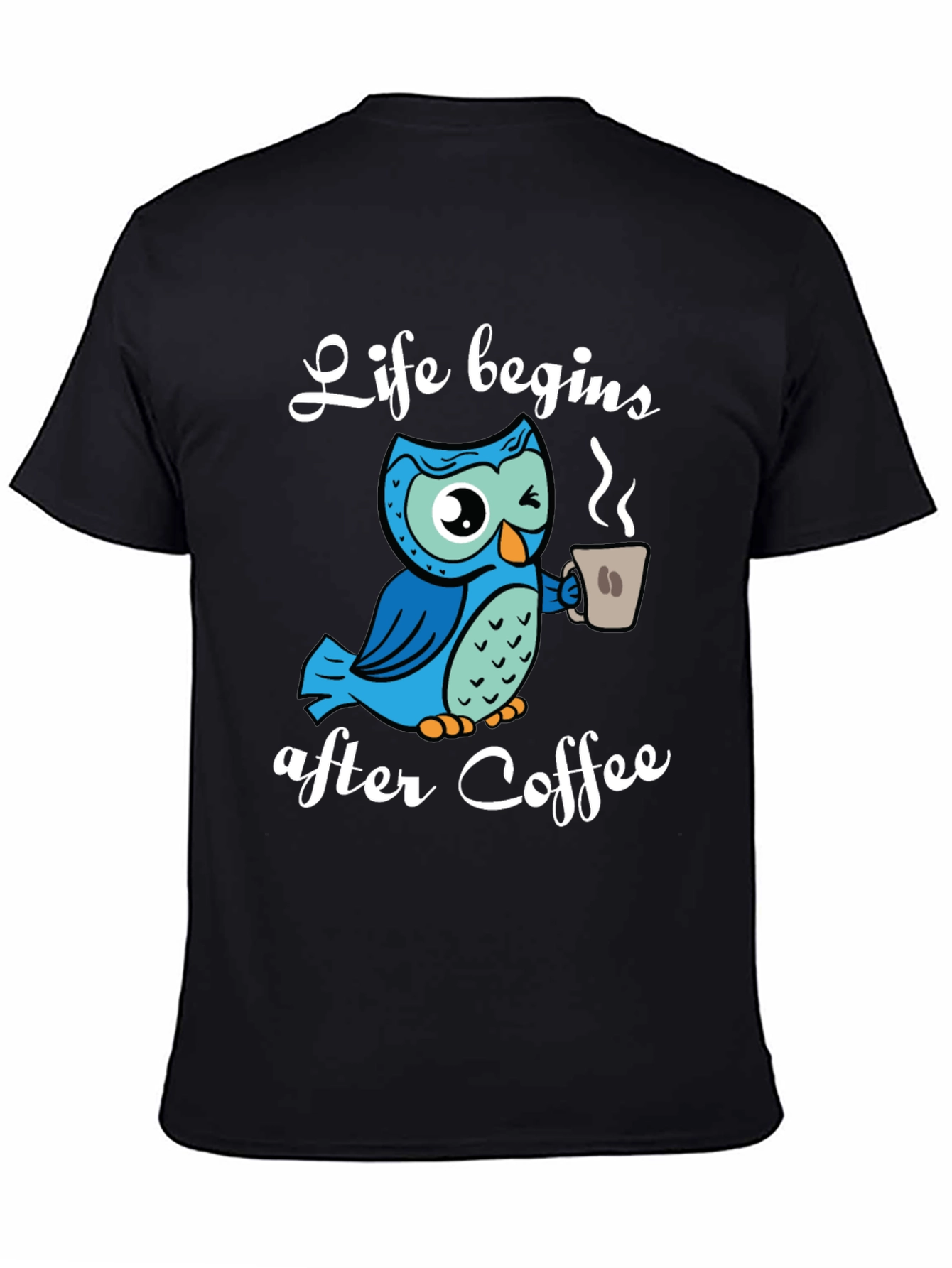 Life Begins After Coffee Owl Graphic Tee