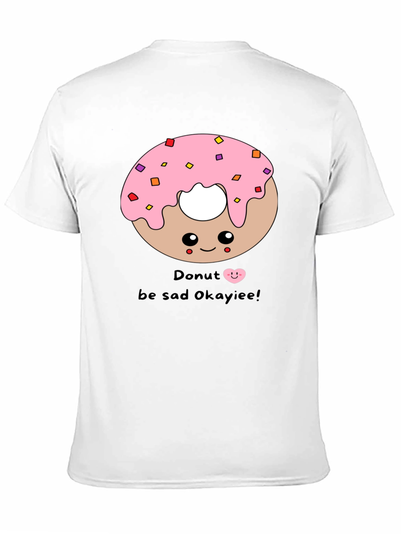 Cute Donut Graphic Black T-Shirt
