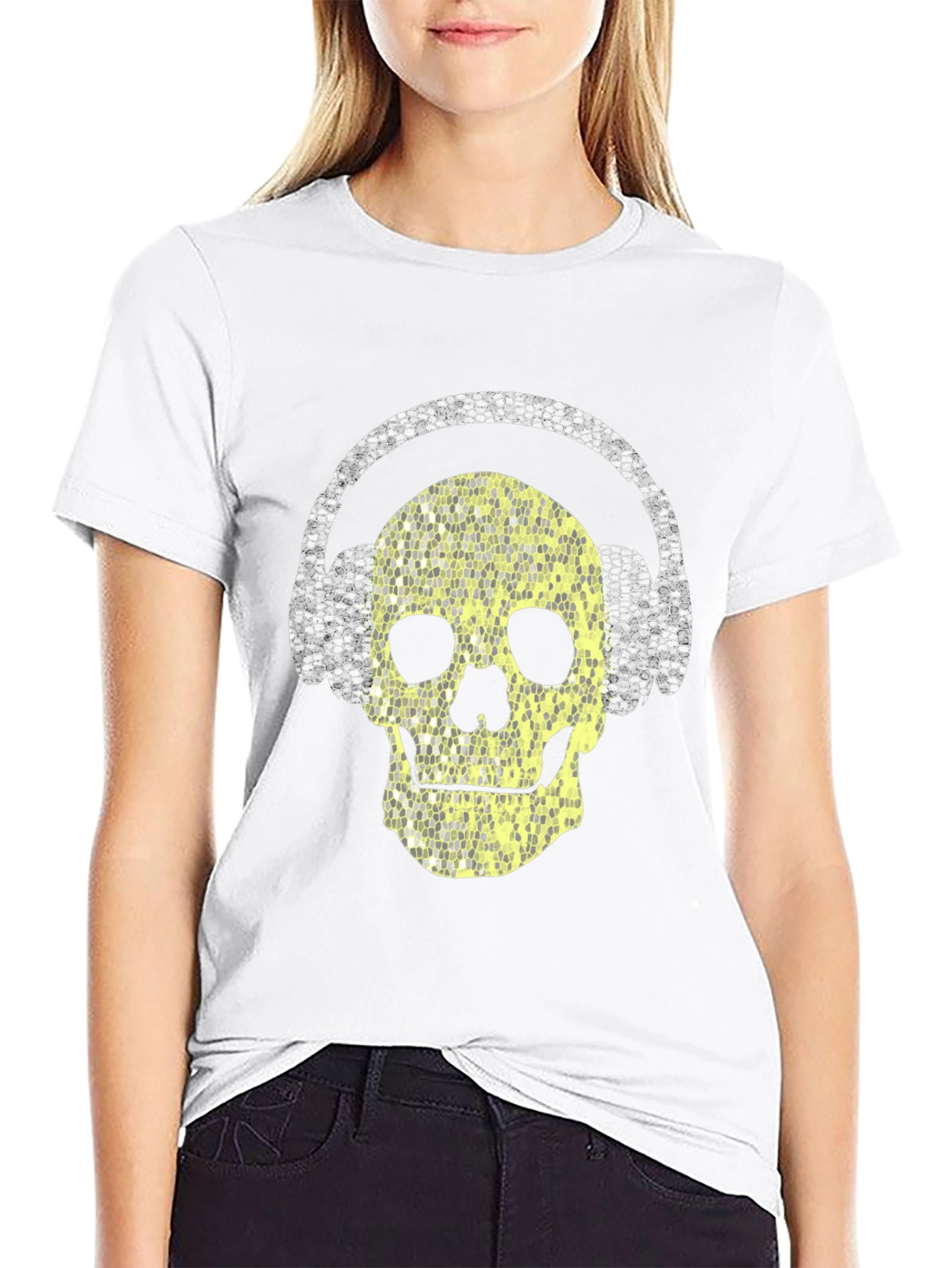 Skull Headphones Graphic T-Shirt