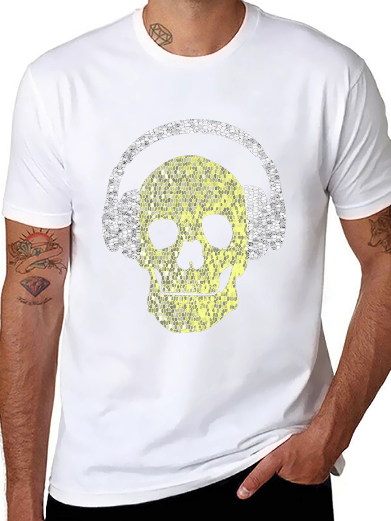 Skull Headphones Graphic T-Shirt