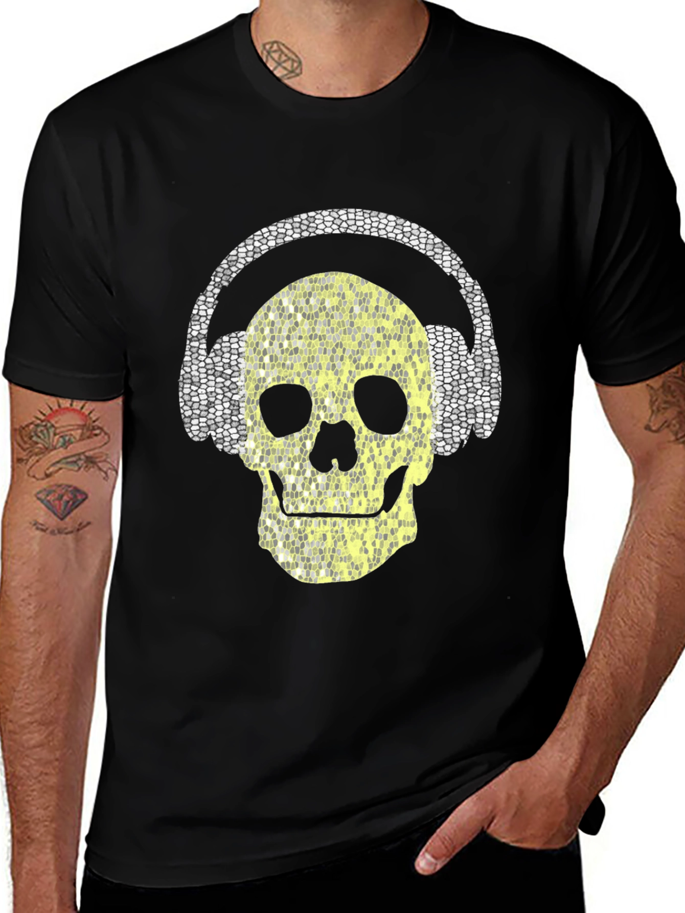 Skull Headphones Graphic T-Shirt