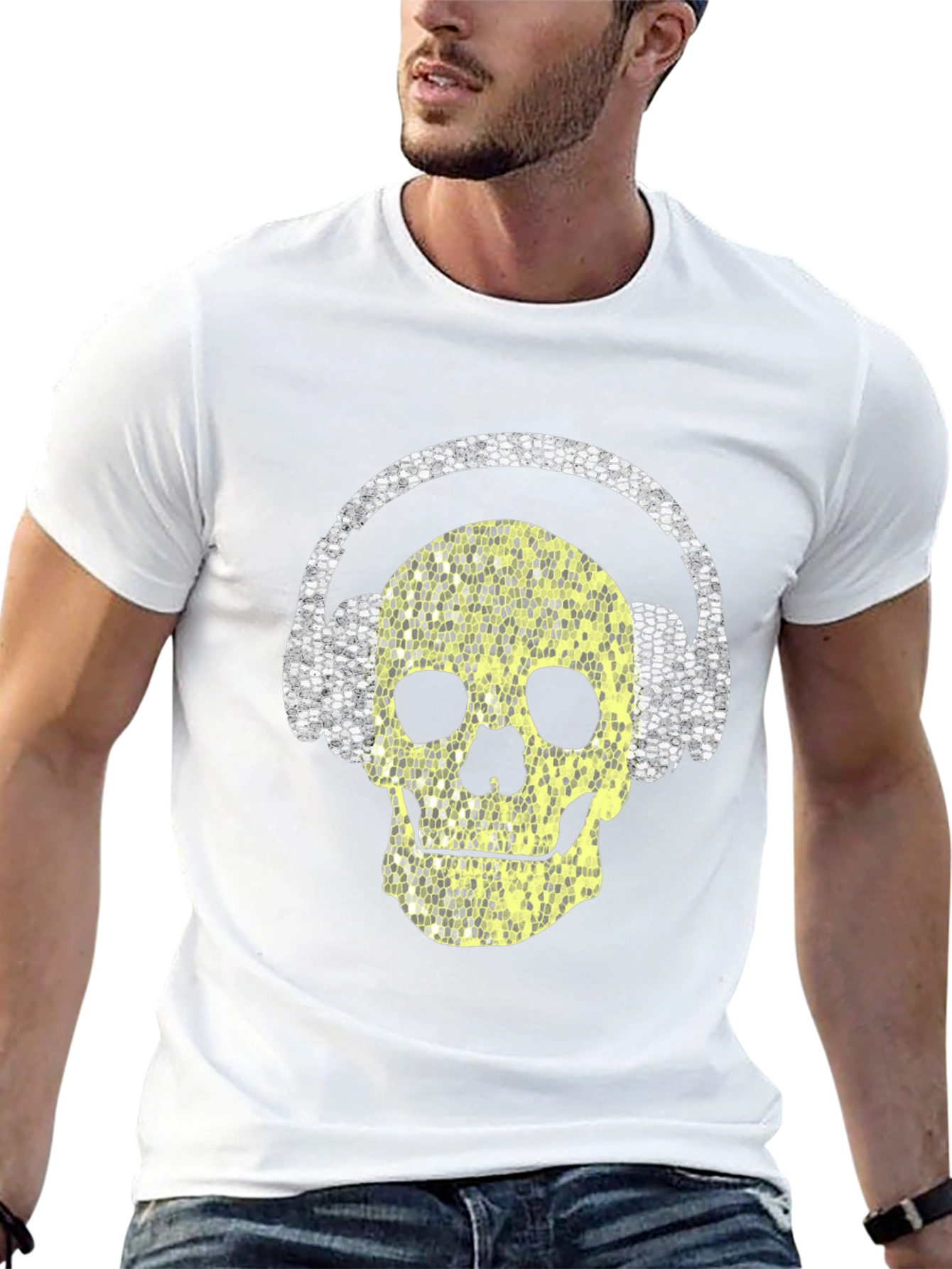 Skull Headphones Graphic T-Shirt
