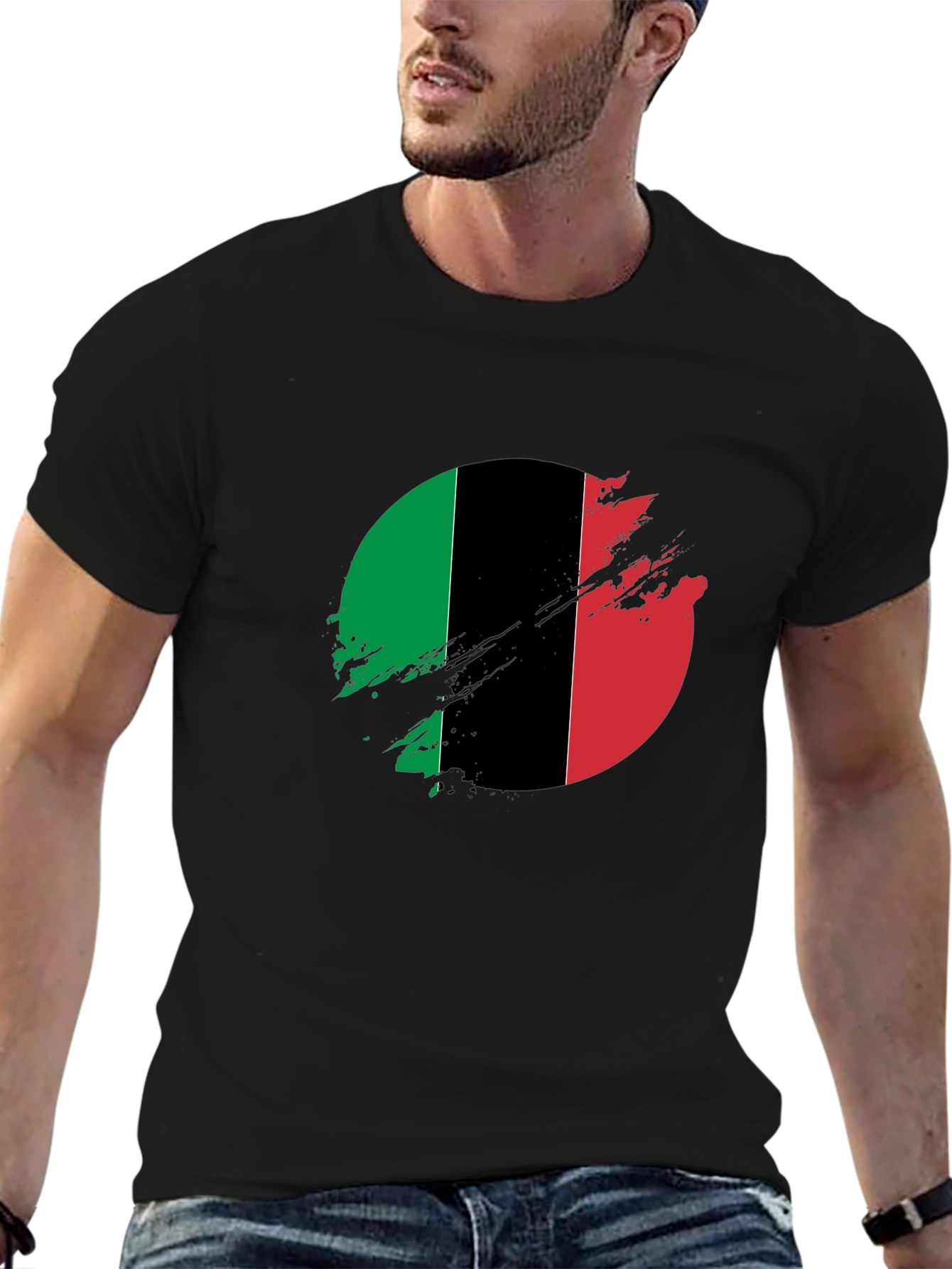 Distressed Pan-African Flag T-Shirt
