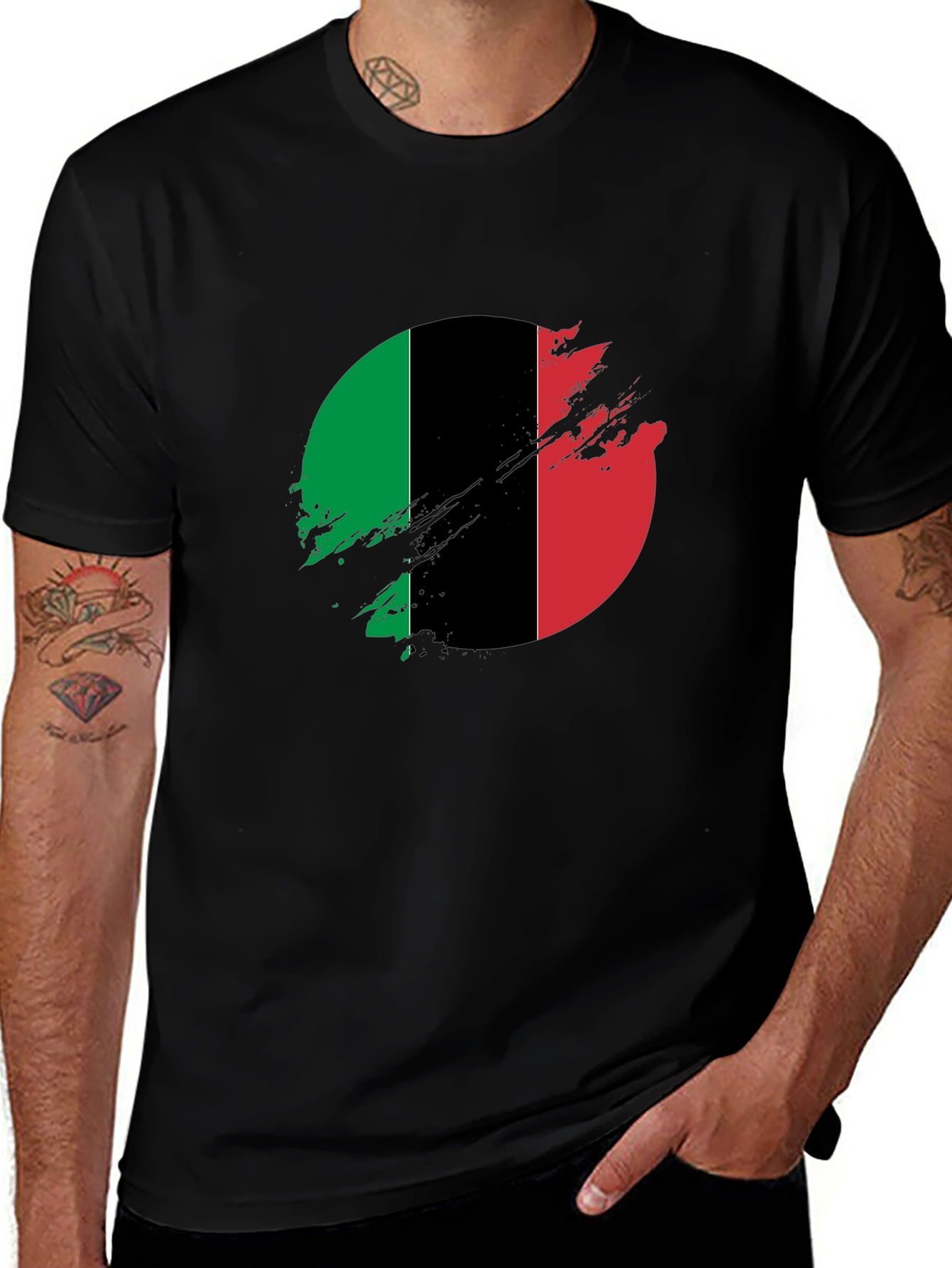 Distressed Pan-African Flag T-Shirt