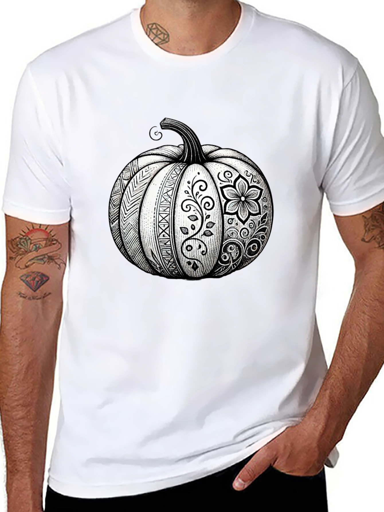Pumpkin Floral Graphic Tee