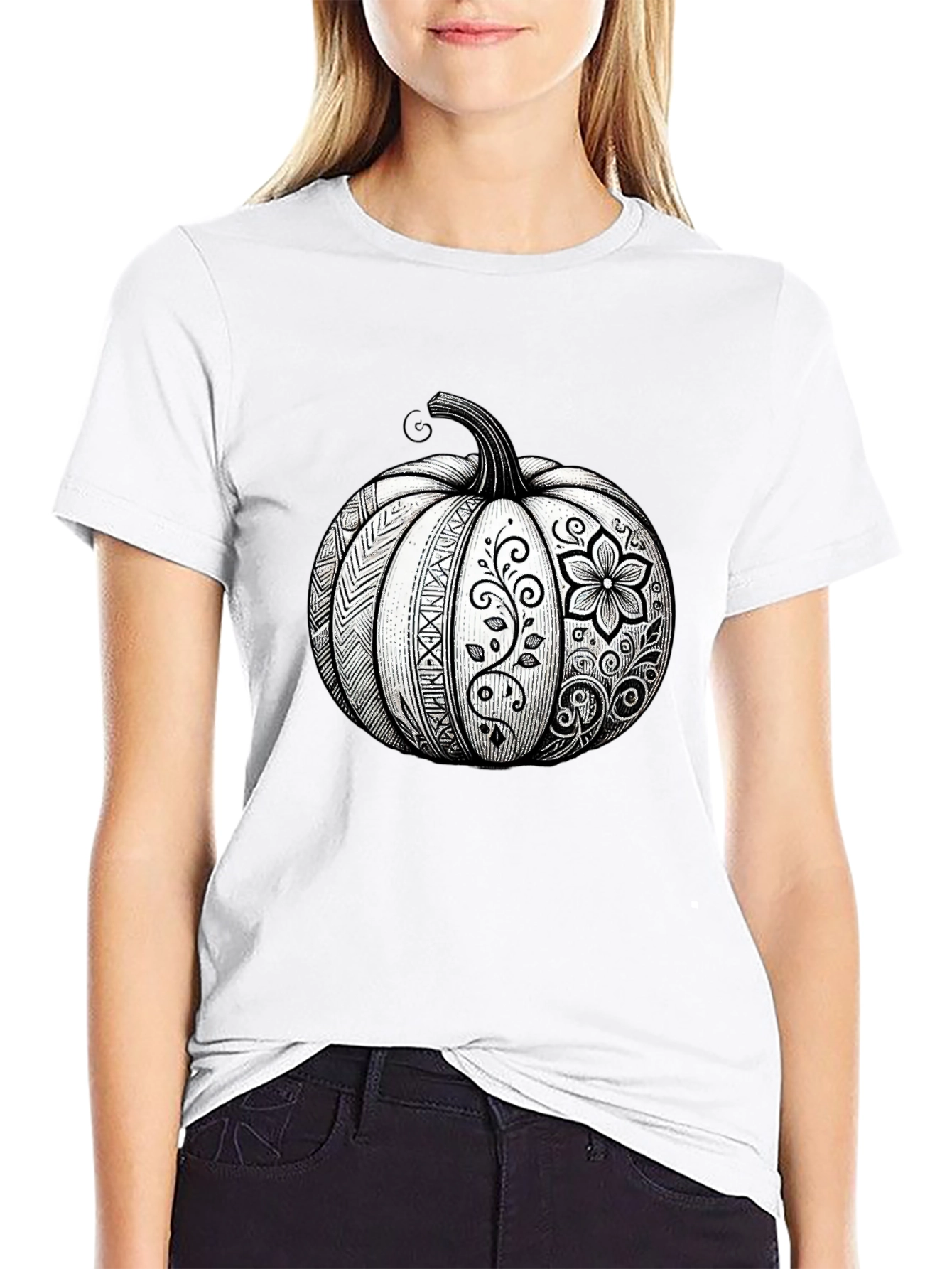 Pumpkin Floral Graphic Tee