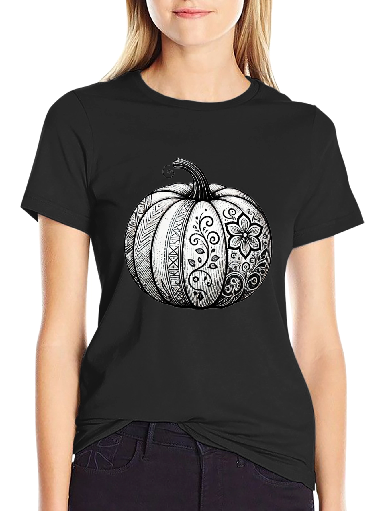 Pumpkin Floral Graphic Tee
