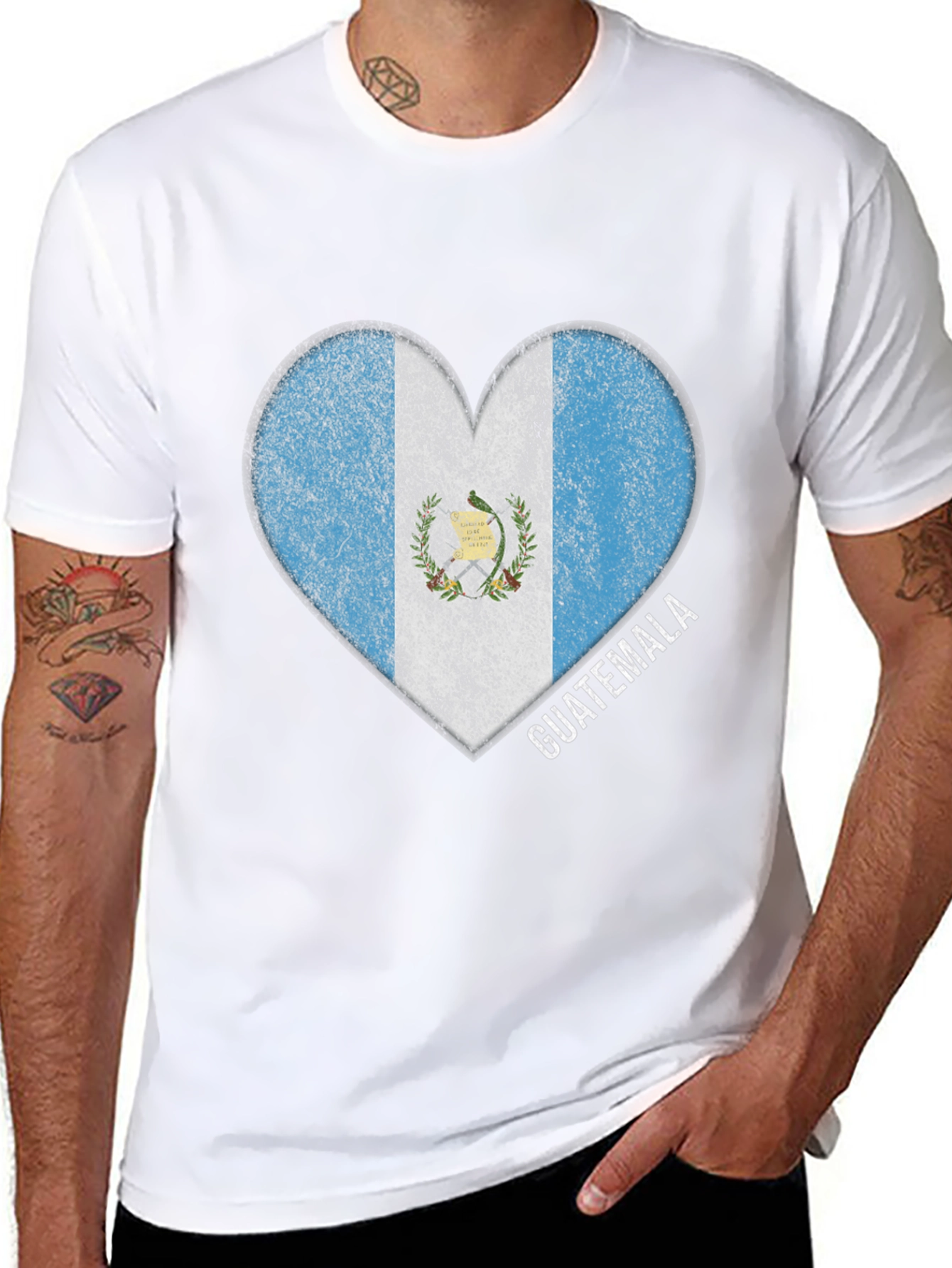 Guatemala Flag Heart T-Shirt - Country Pride Tee