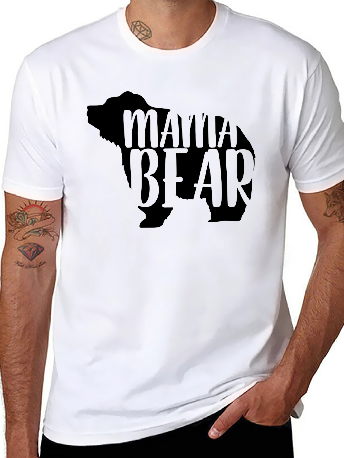 Mama Bear Black Graphic T-Shirt
