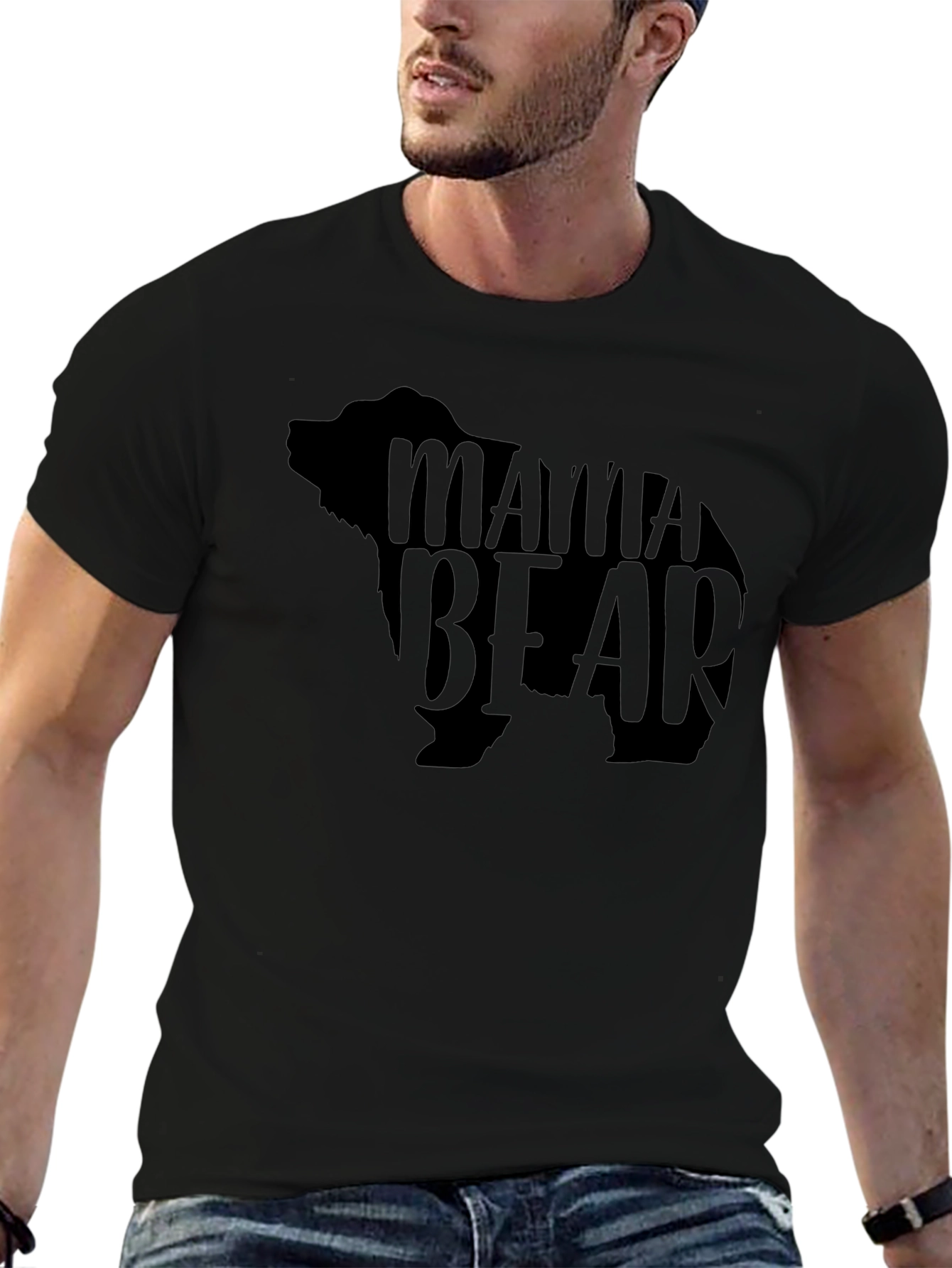 Mama Bear Black Graphic T-Shirt