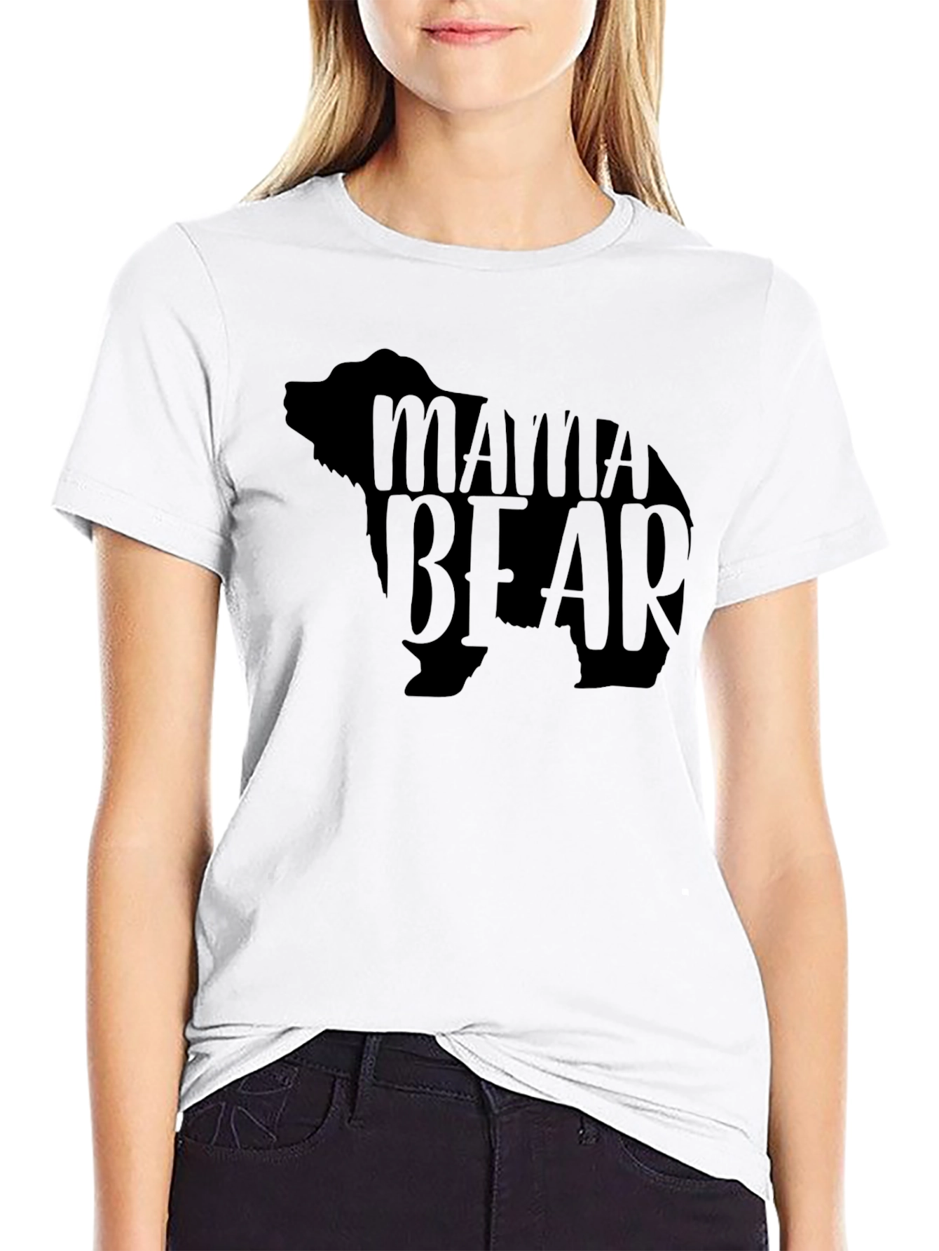 Mama Bear Black Graphic T-Shirt