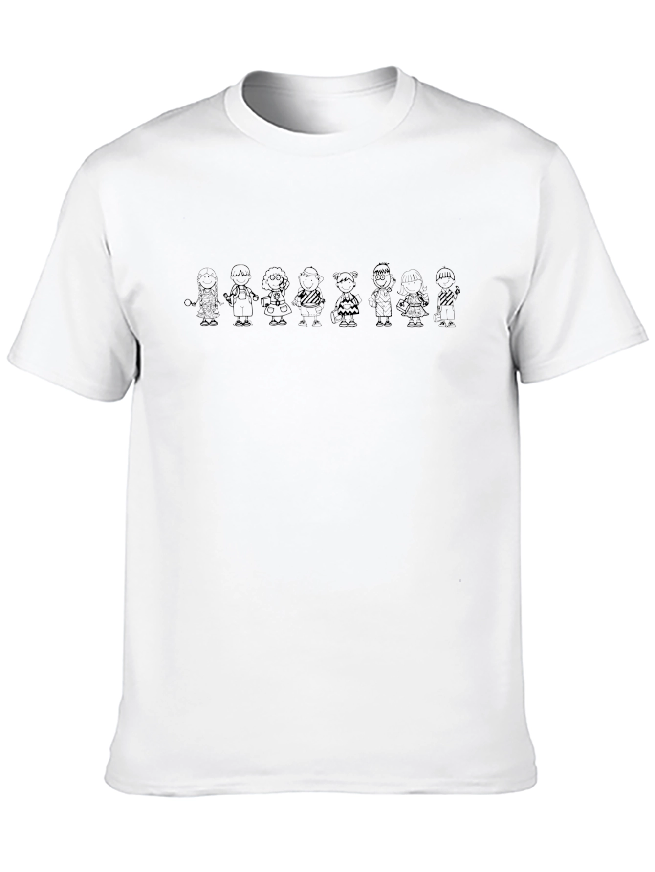 Doodle People Black Tee - Soft Cotton Casual Wear