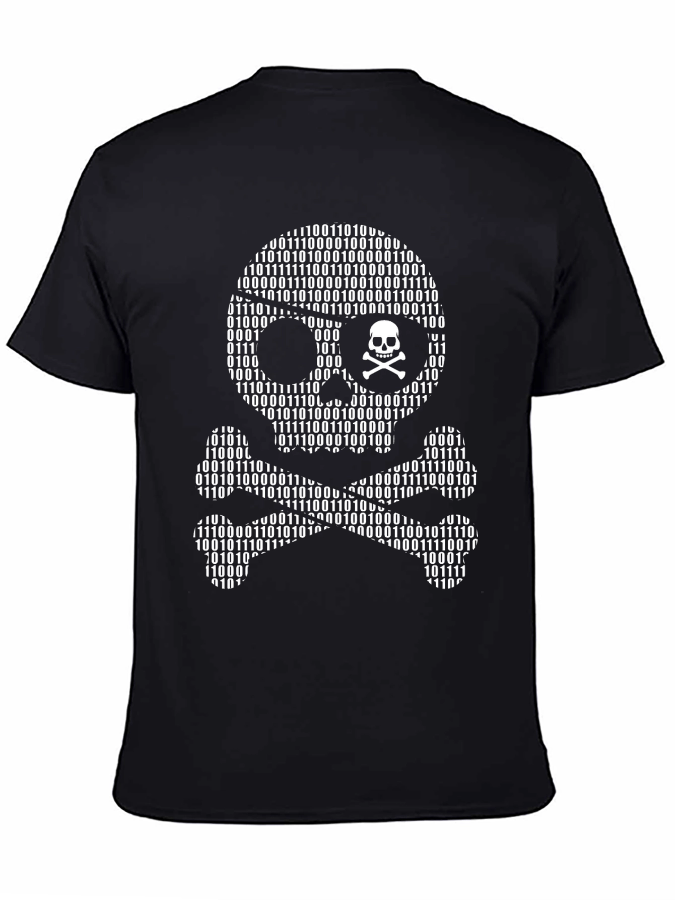 Binary Skull & Crossbones T-Shirt - Hacker Style