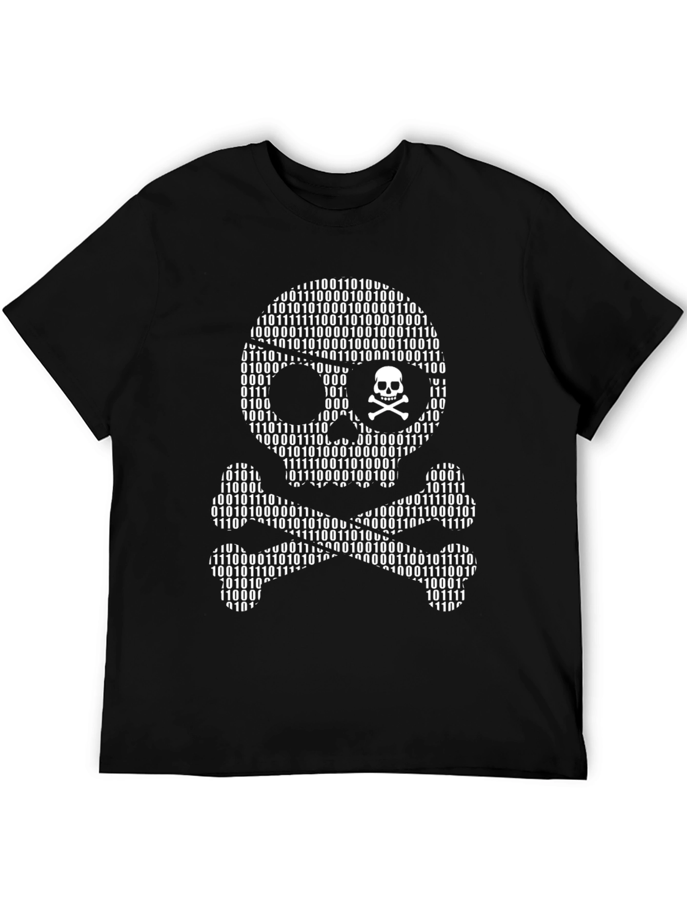 Binary Skull & Crossbones T-Shirt - Hacker Style