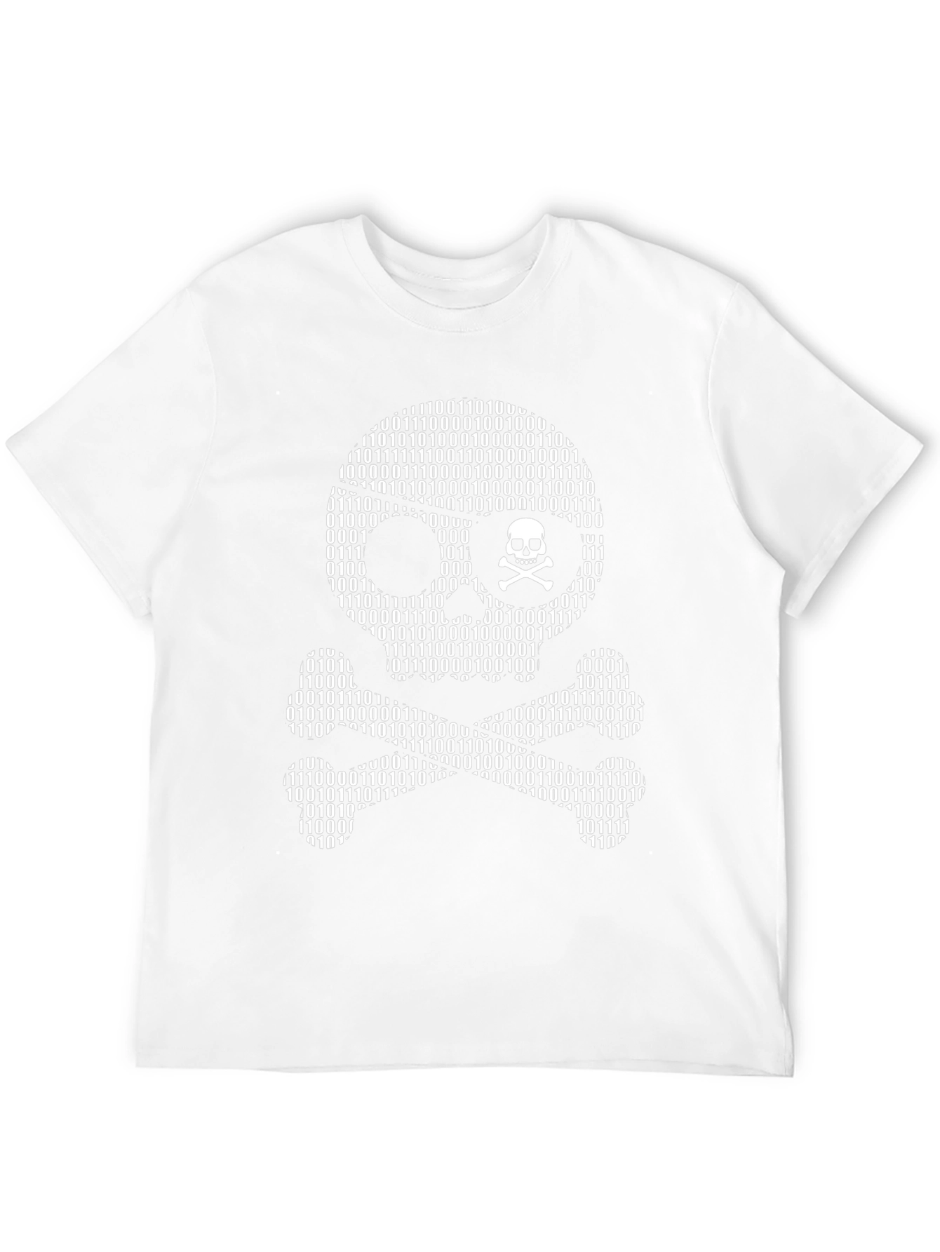 Binary Skull & Crossbones T-Shirt - Hacker Style