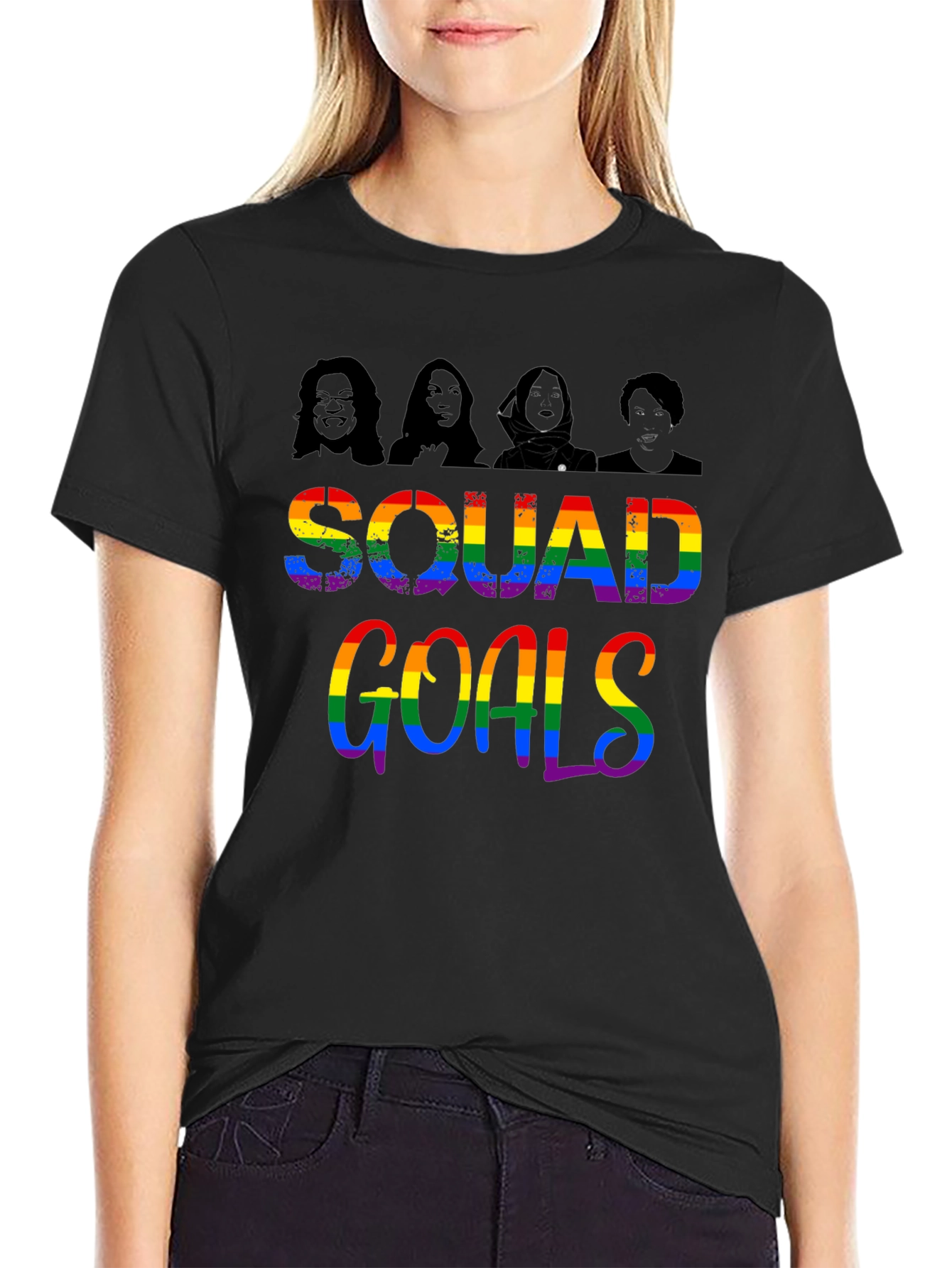 Squad Goals Rainbow Tee