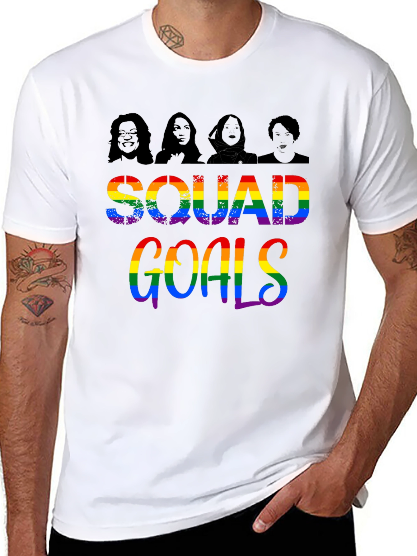 Squad Goals Rainbow Tee