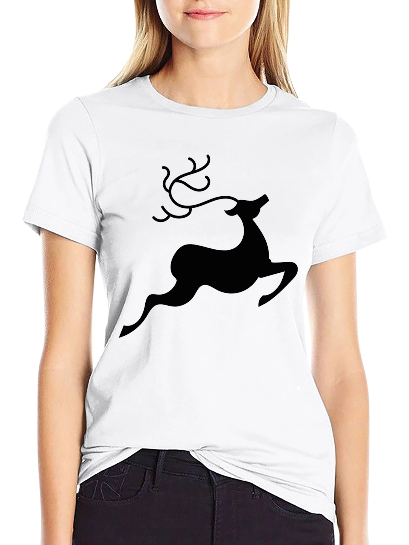 Black Christmas Reindeer Graphic Tee
