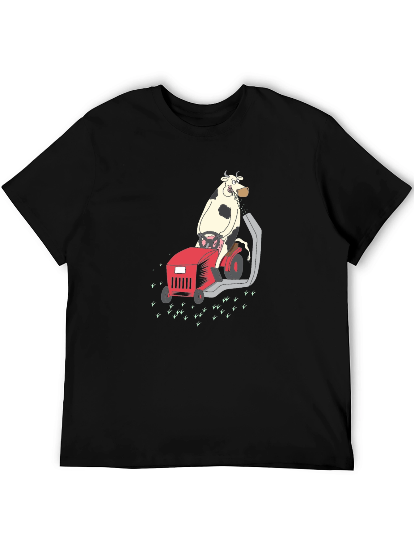 Cow on Lawnmower T-Shirt