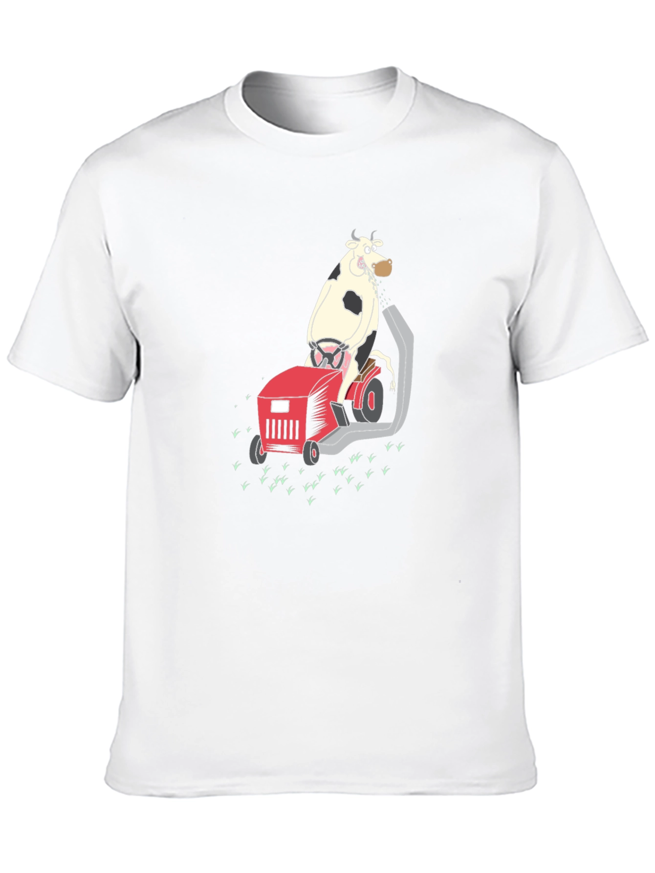 Cow on Lawnmower T-Shirt