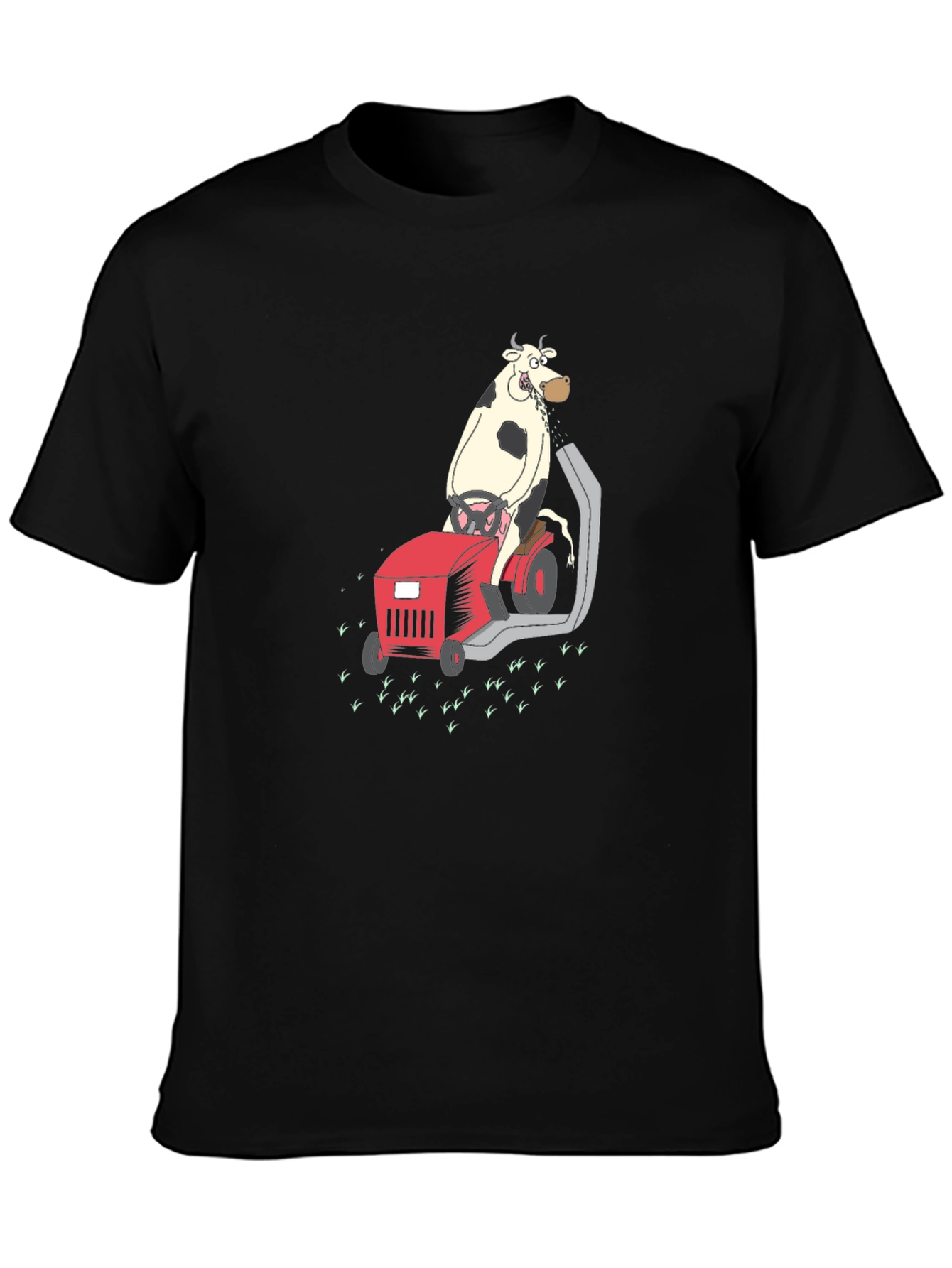 Cow on Lawnmower T-Shirt