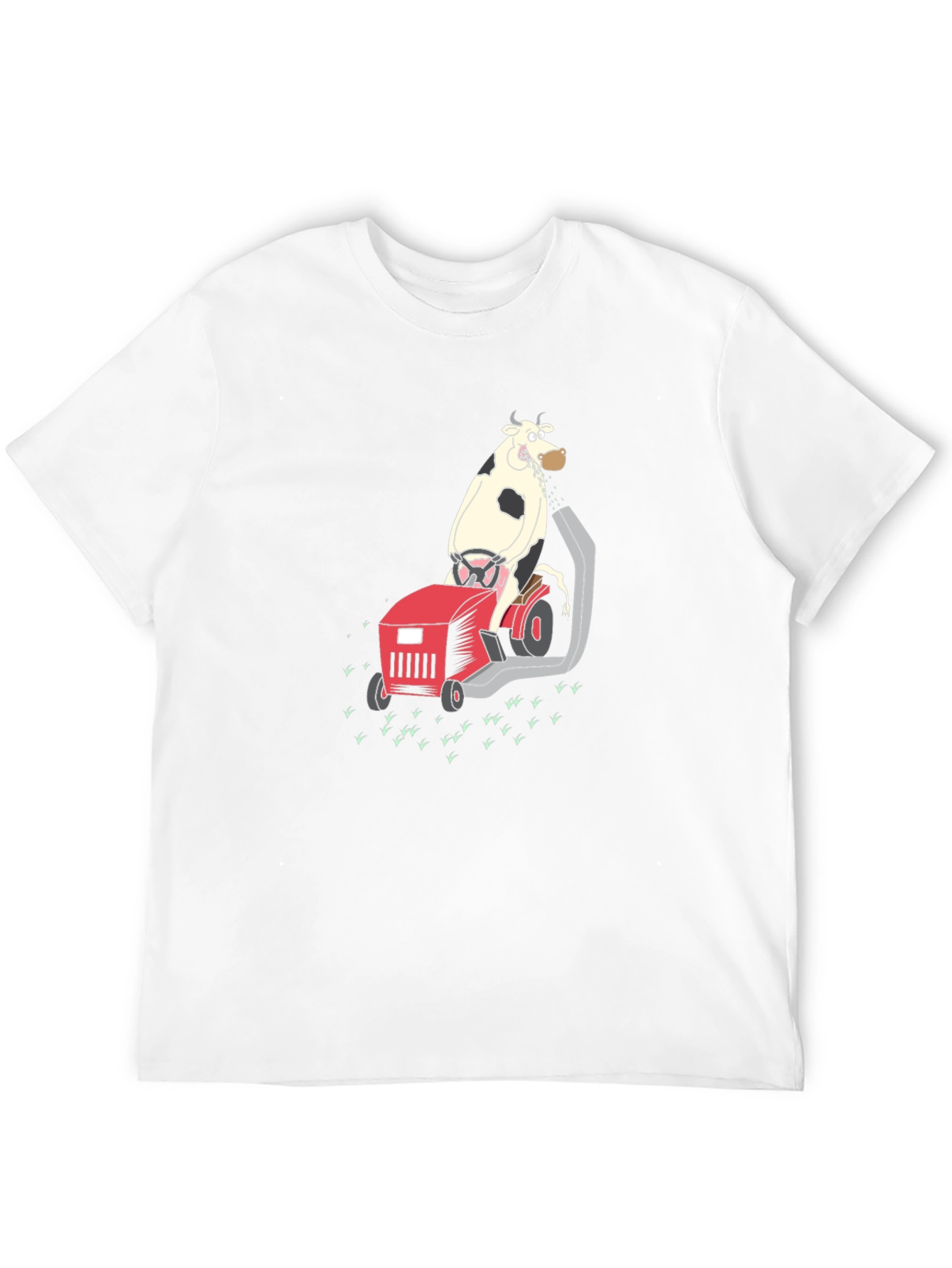 Cow on Lawnmower T-Shirt