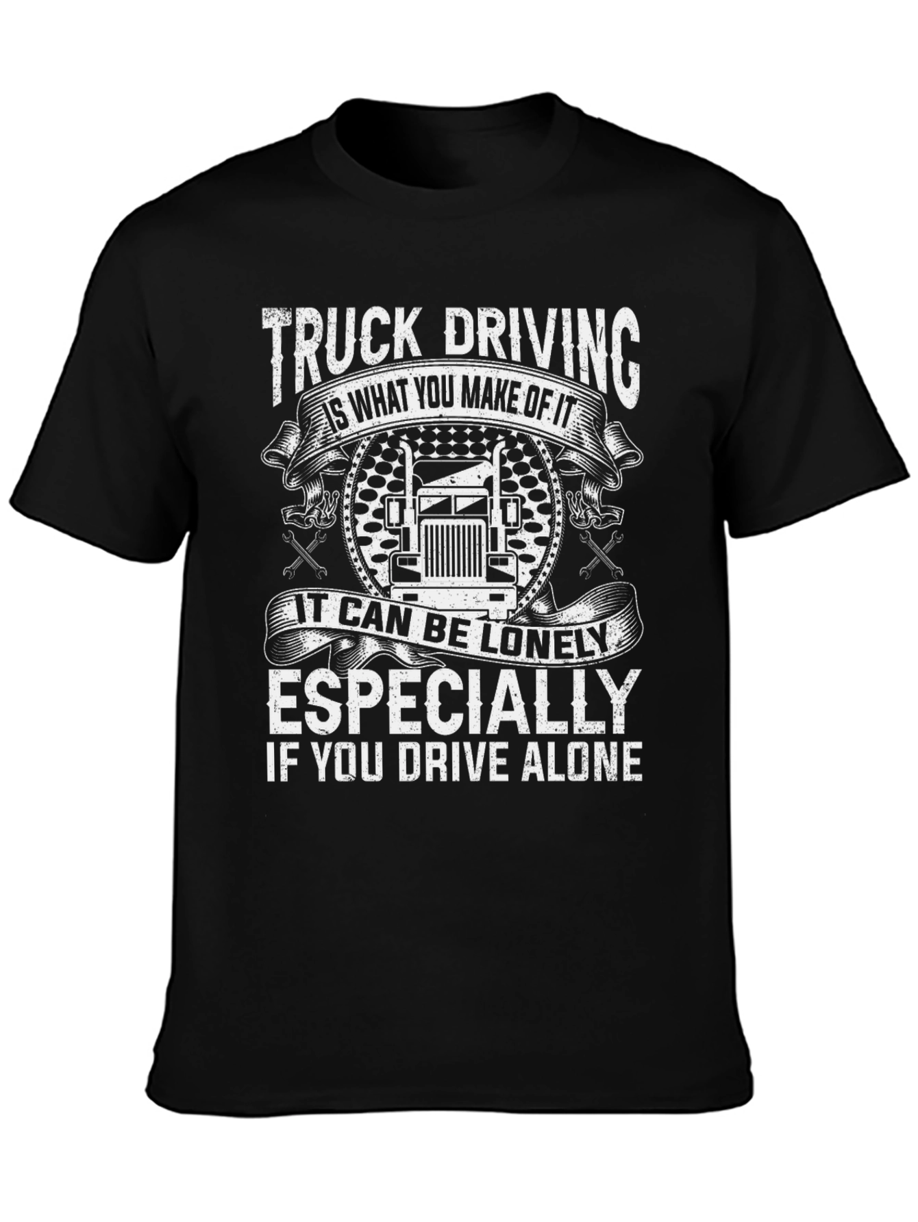 Truck Driving Tee: Lonely Journey Design