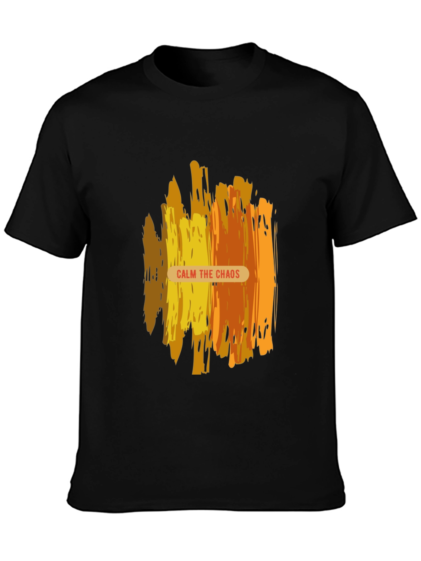 Calm the Chaos Graphic Print Black Tee