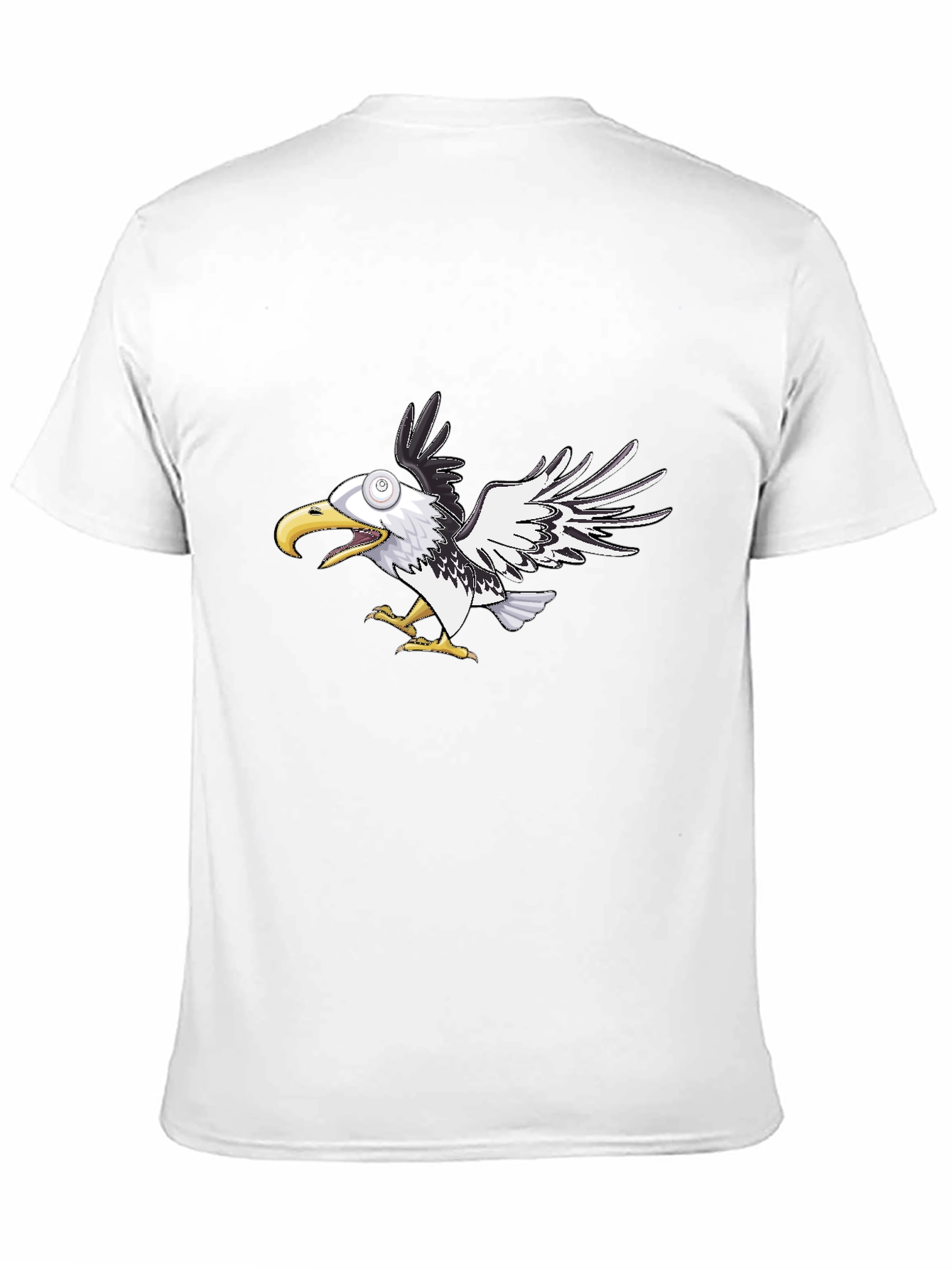 Cartoon Eagle Graphic Tee - Black