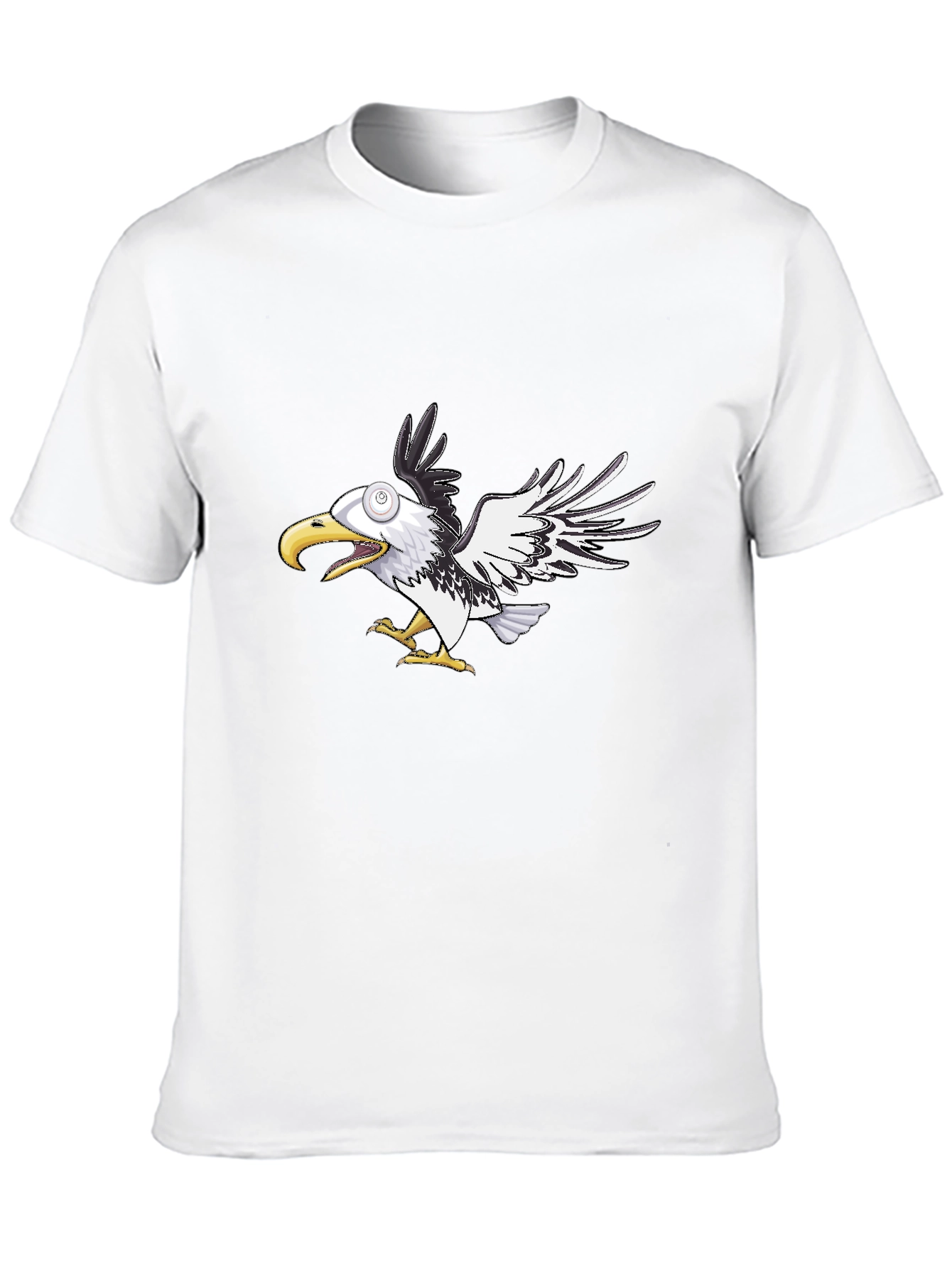 Cartoon Eagle Graphic Tee - Black