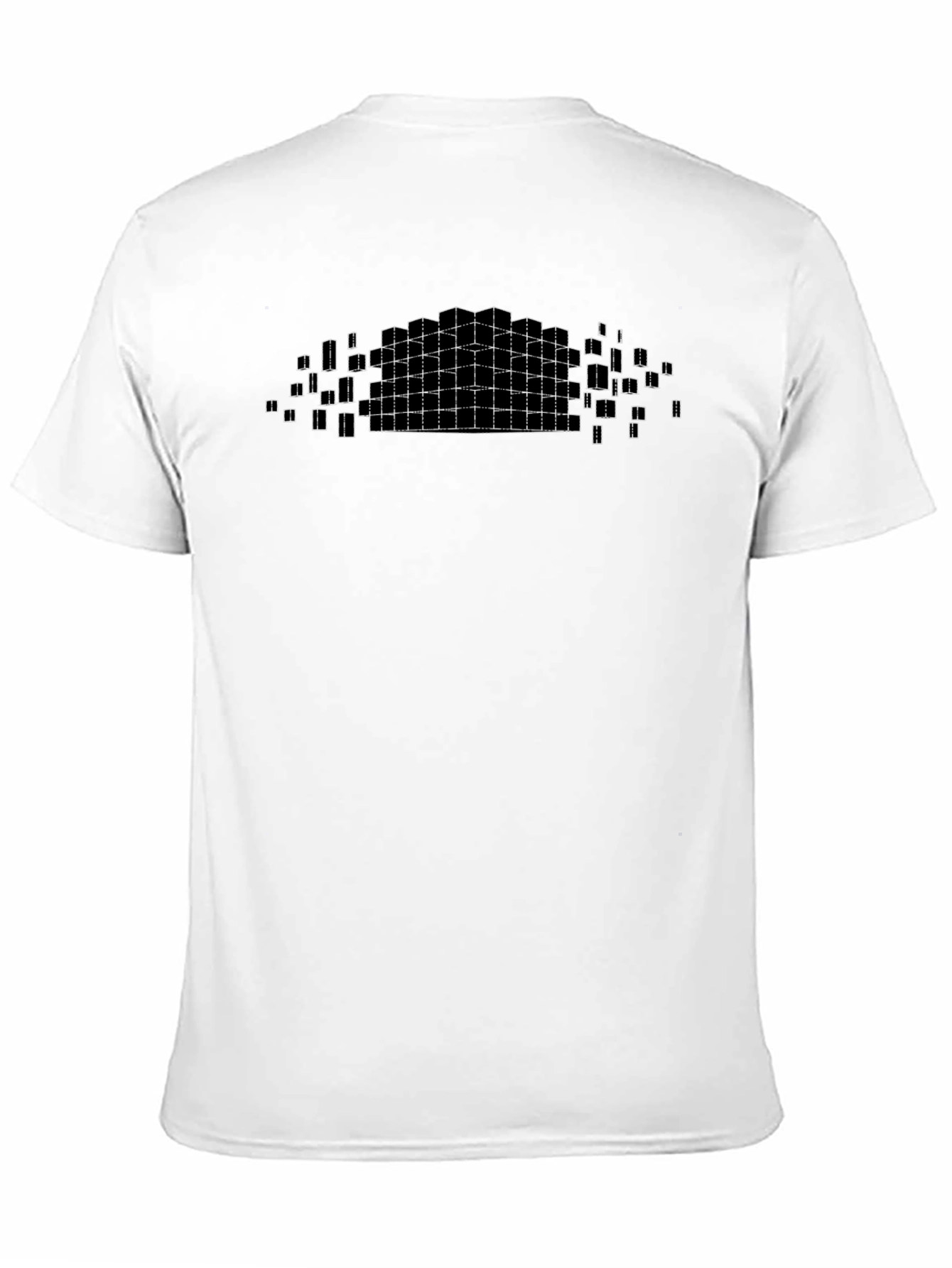 Geometric Cube Grid Black Graphic Tee