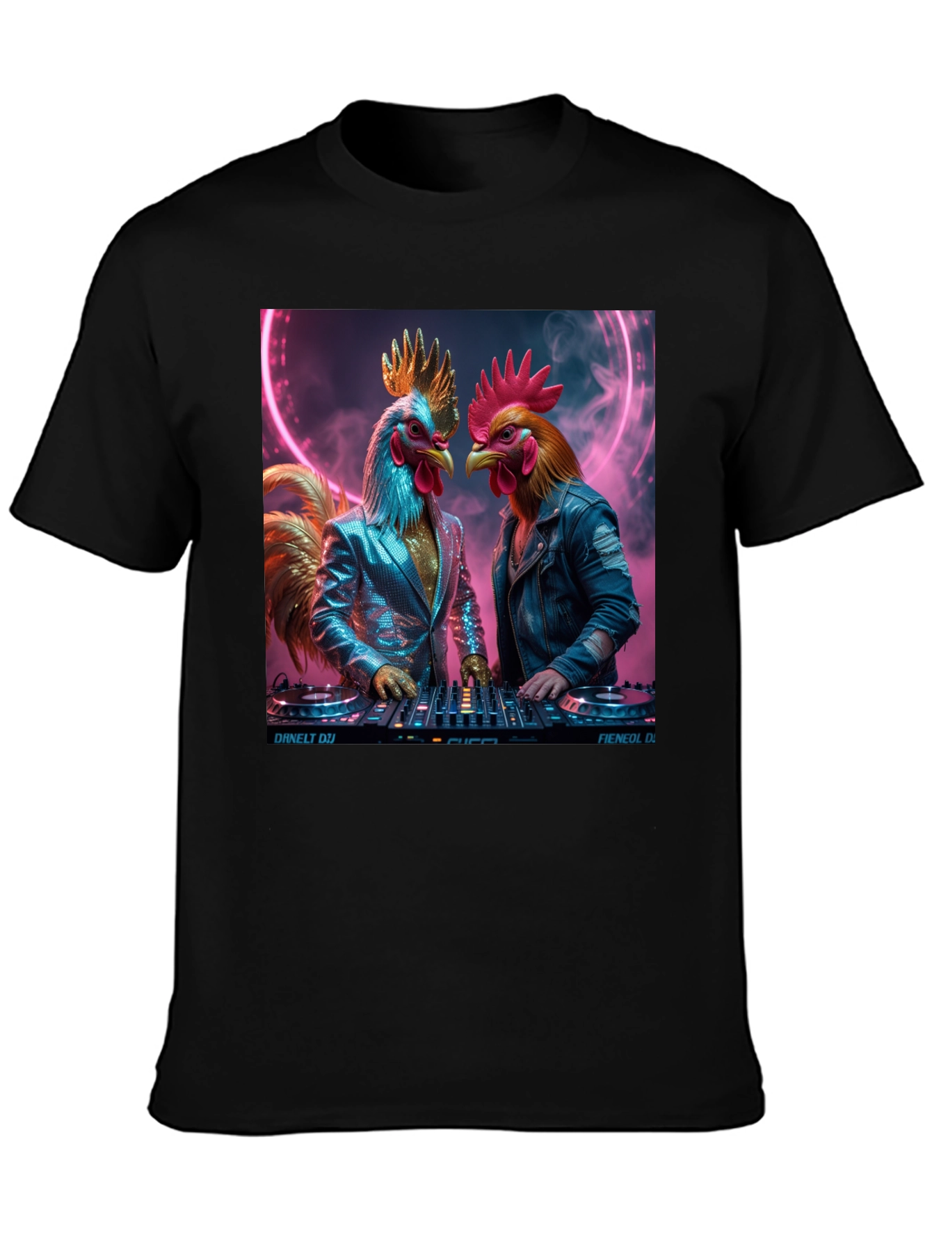 DJ Rooster Graphic Tee - Cool Novelty T-Shirt